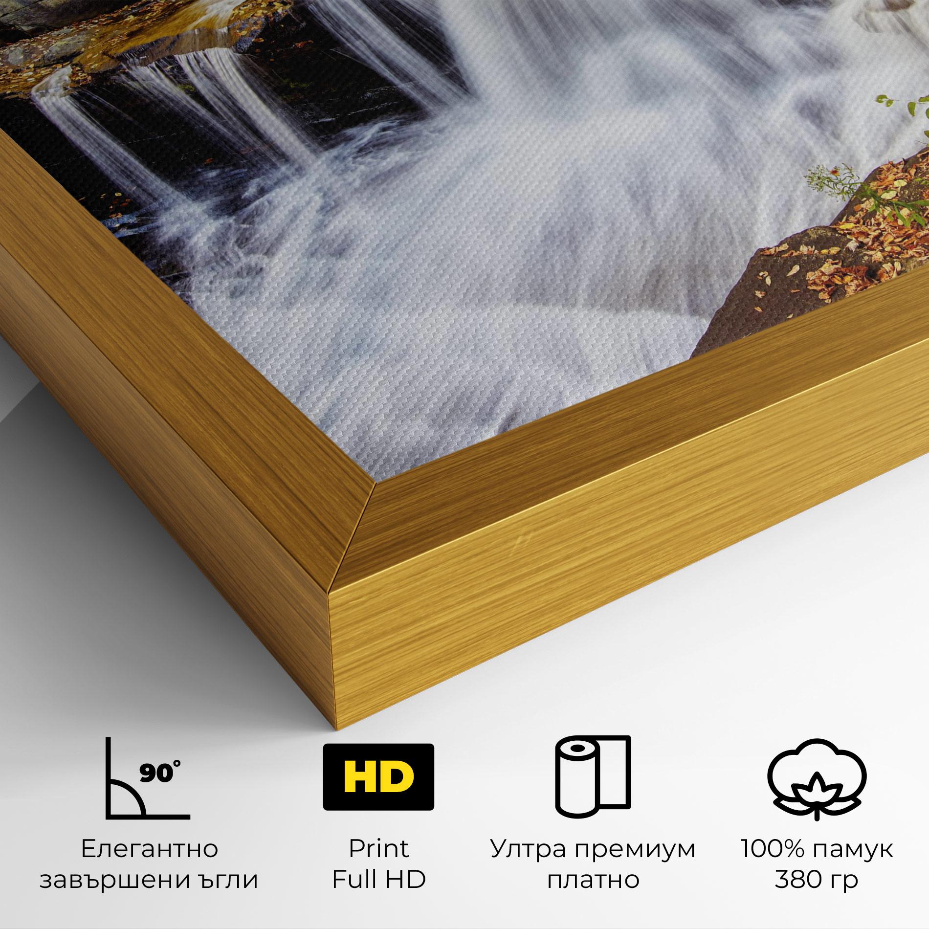 Картина на платно Pretty Autumn Waterfall mockup 4