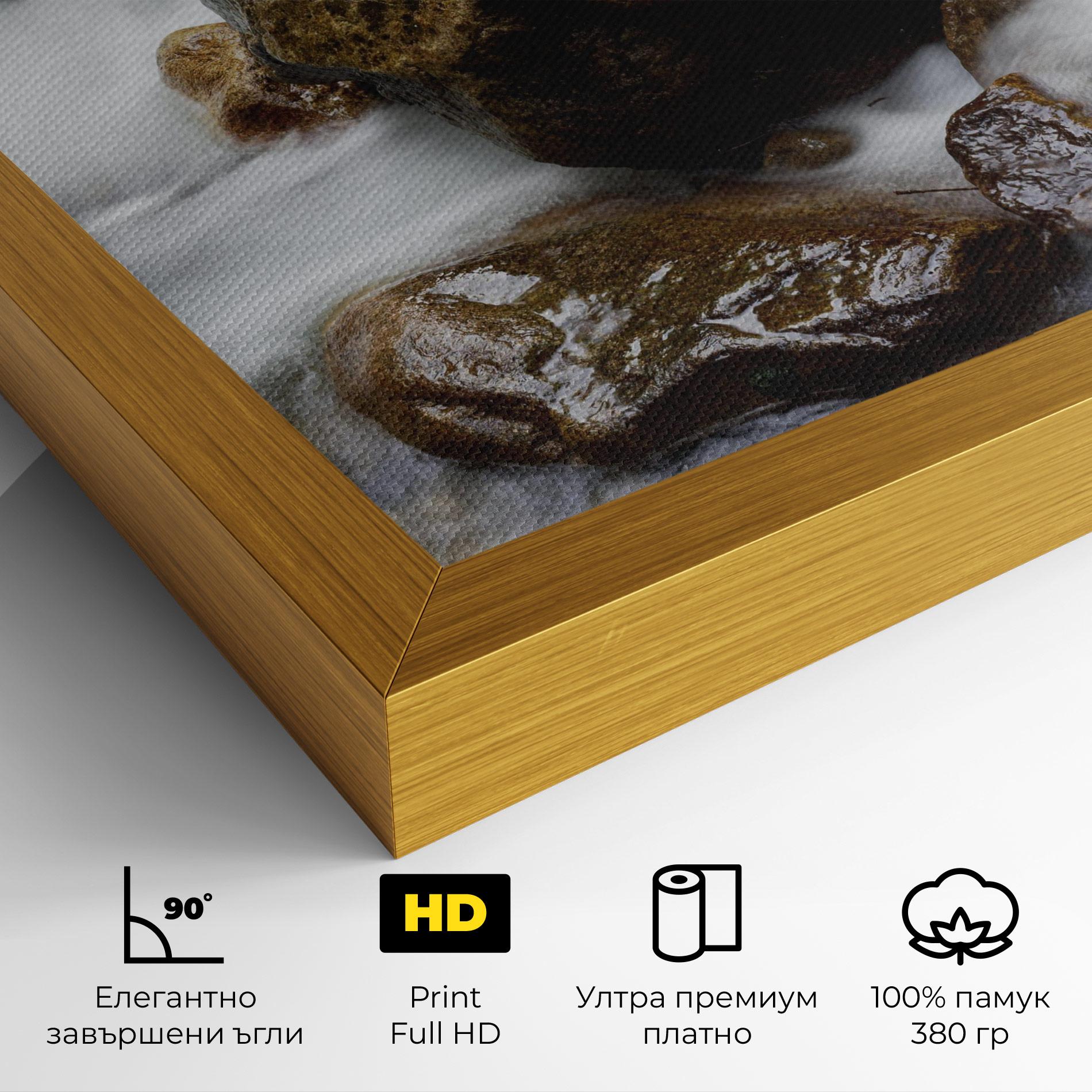 Картина на платно Shiny Rocks Waterfall mockup 4