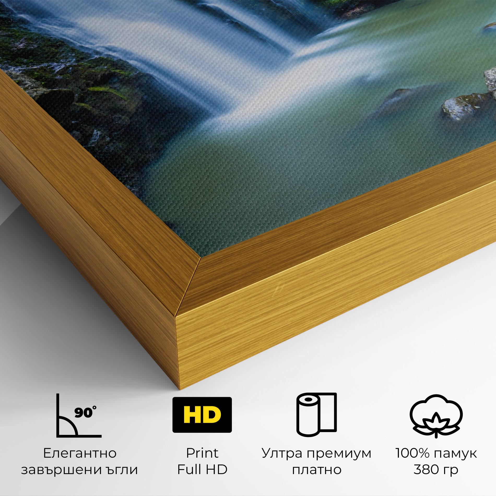 Картина на платно Swimming In Waterfall mockup 4