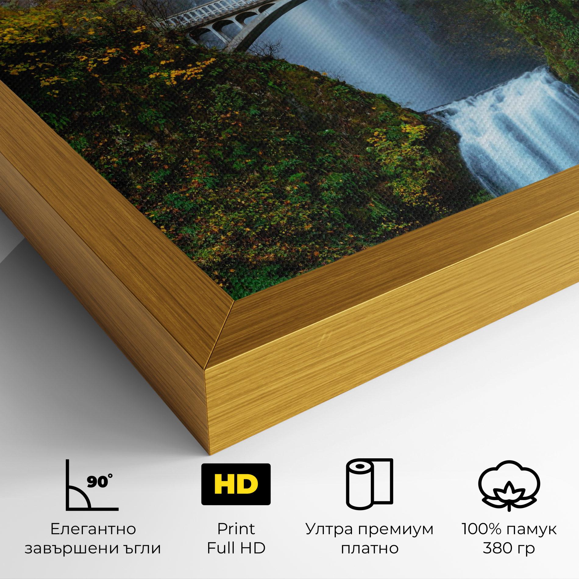 Картина на платно Yellow Leaves Bridge mockup 4