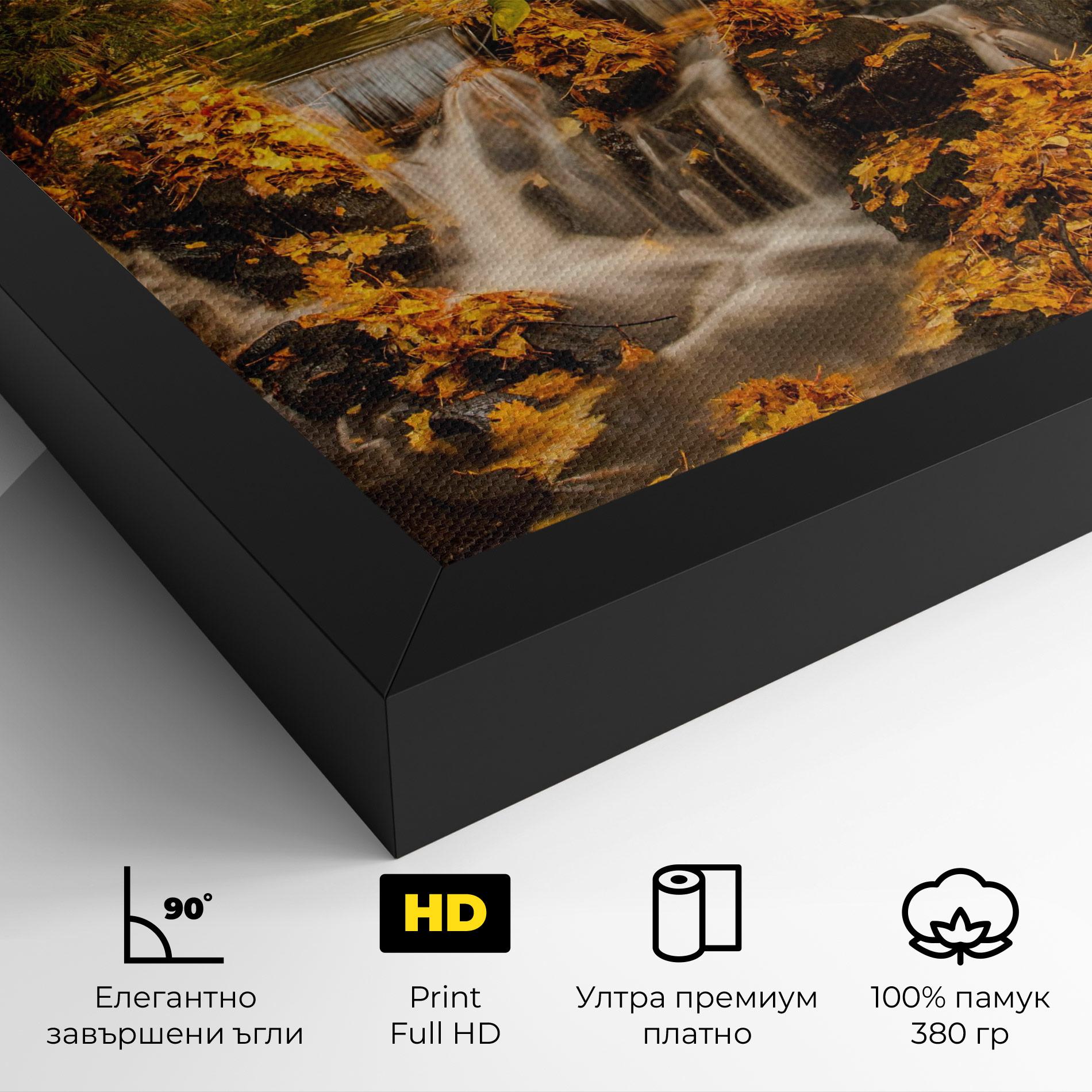 Картина на платно Autumn Pretty Waterfall mockup 4