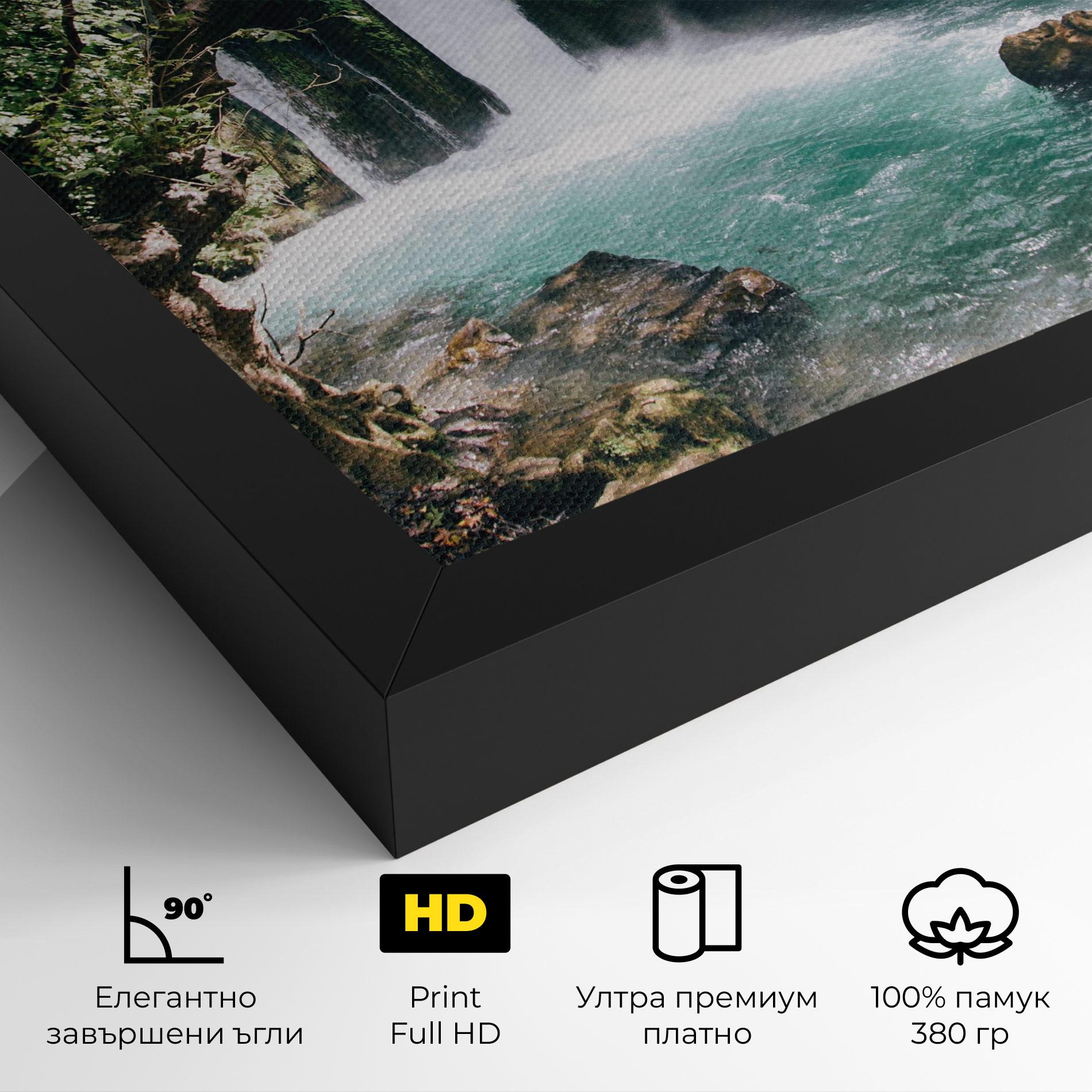Картина на платно Beautiful Blue Waterfall mockup 4