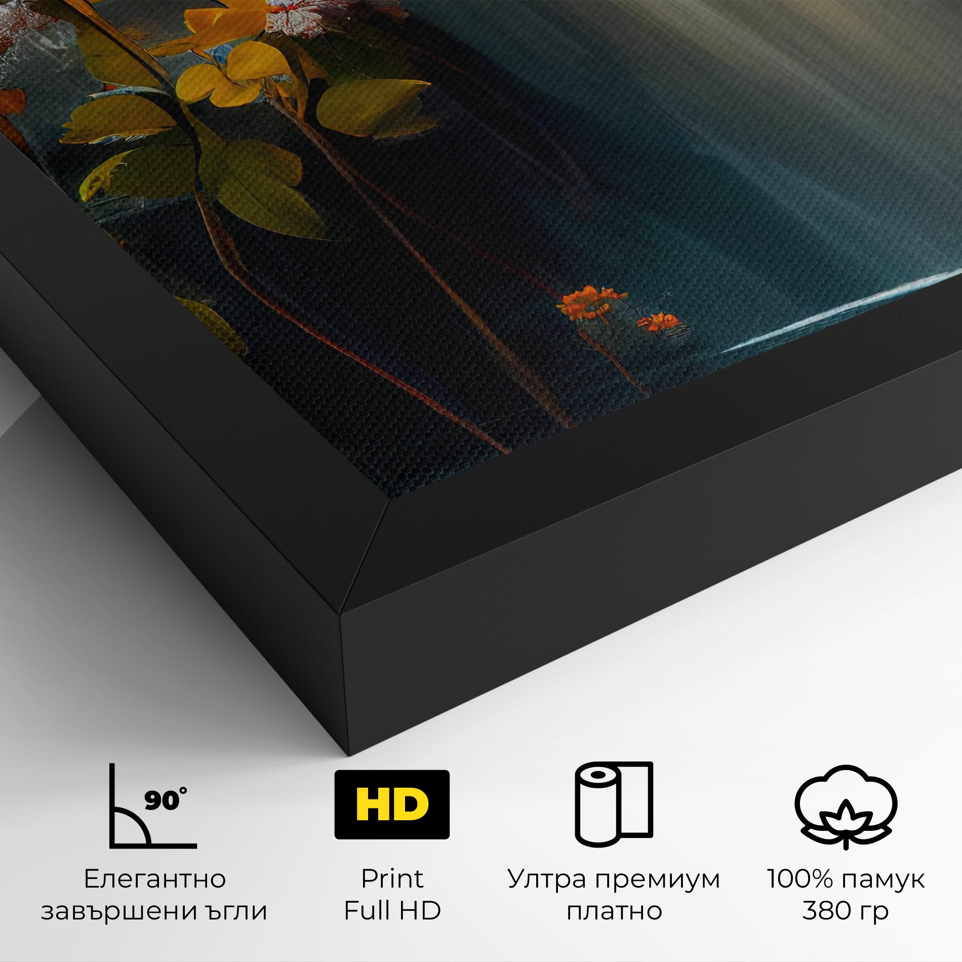 Картина на платно Flowers Waterfall mockup 4