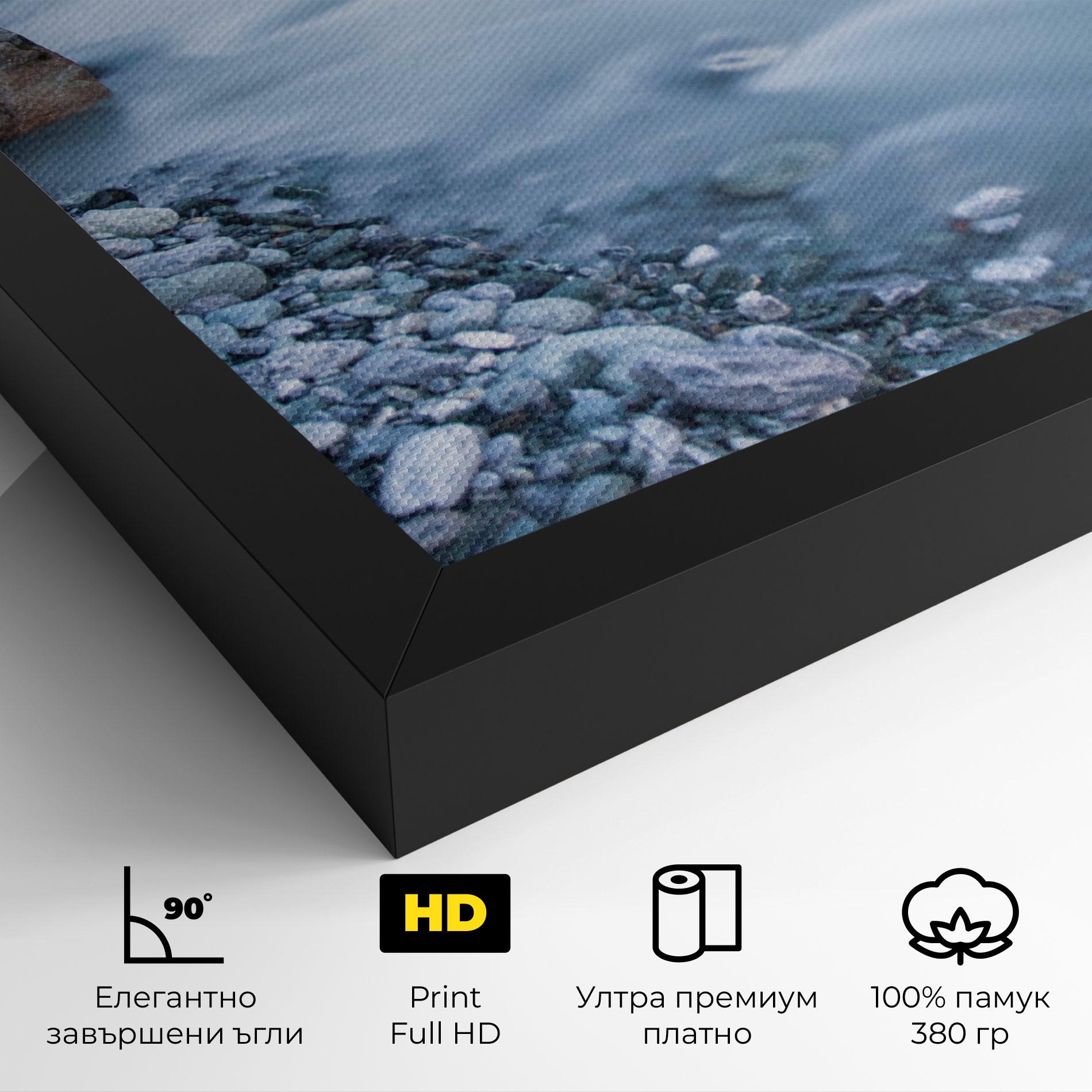 Картина на платно Grey Water Falling mockup 4