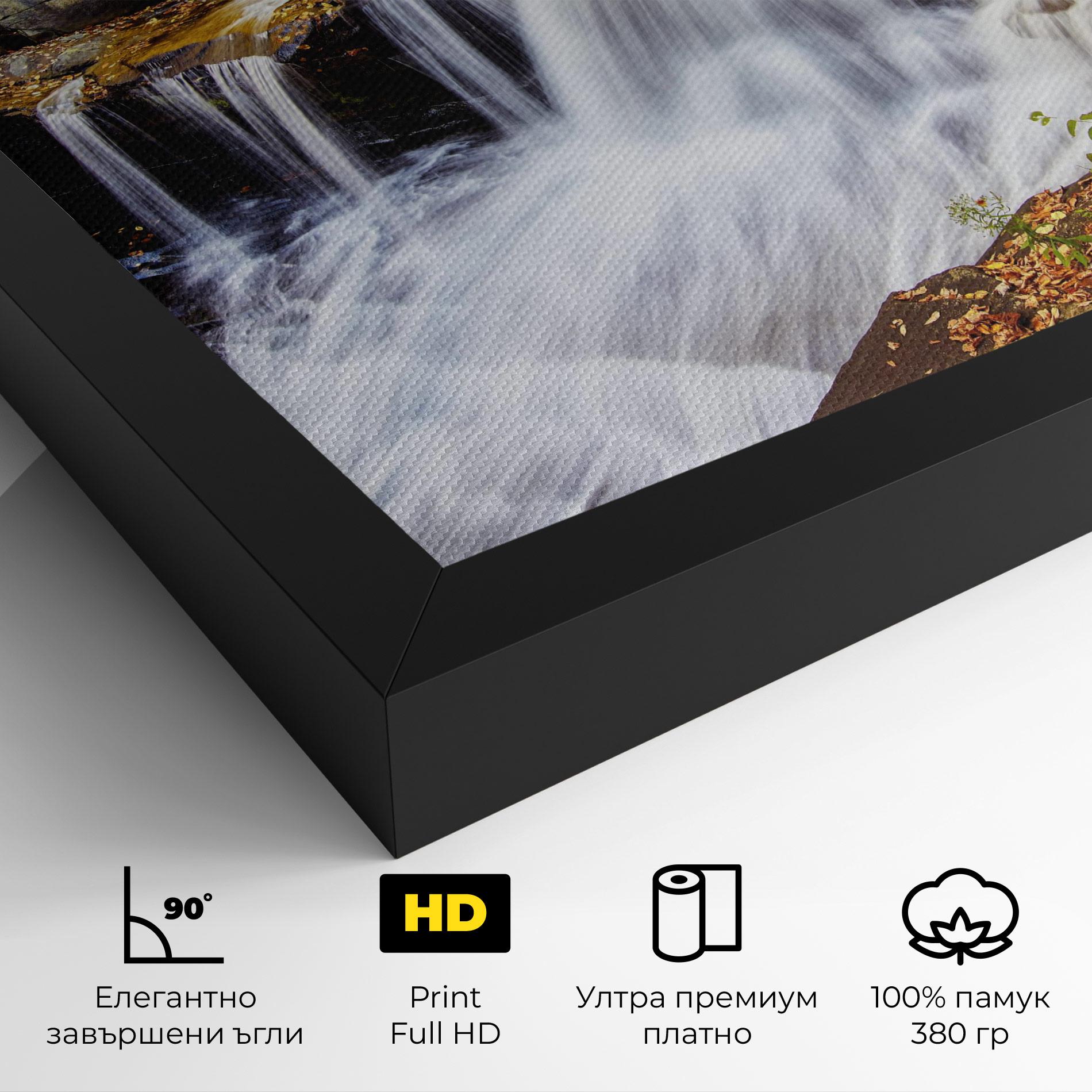 Картина на платно Pretty Autumn Waterfall mockup 4