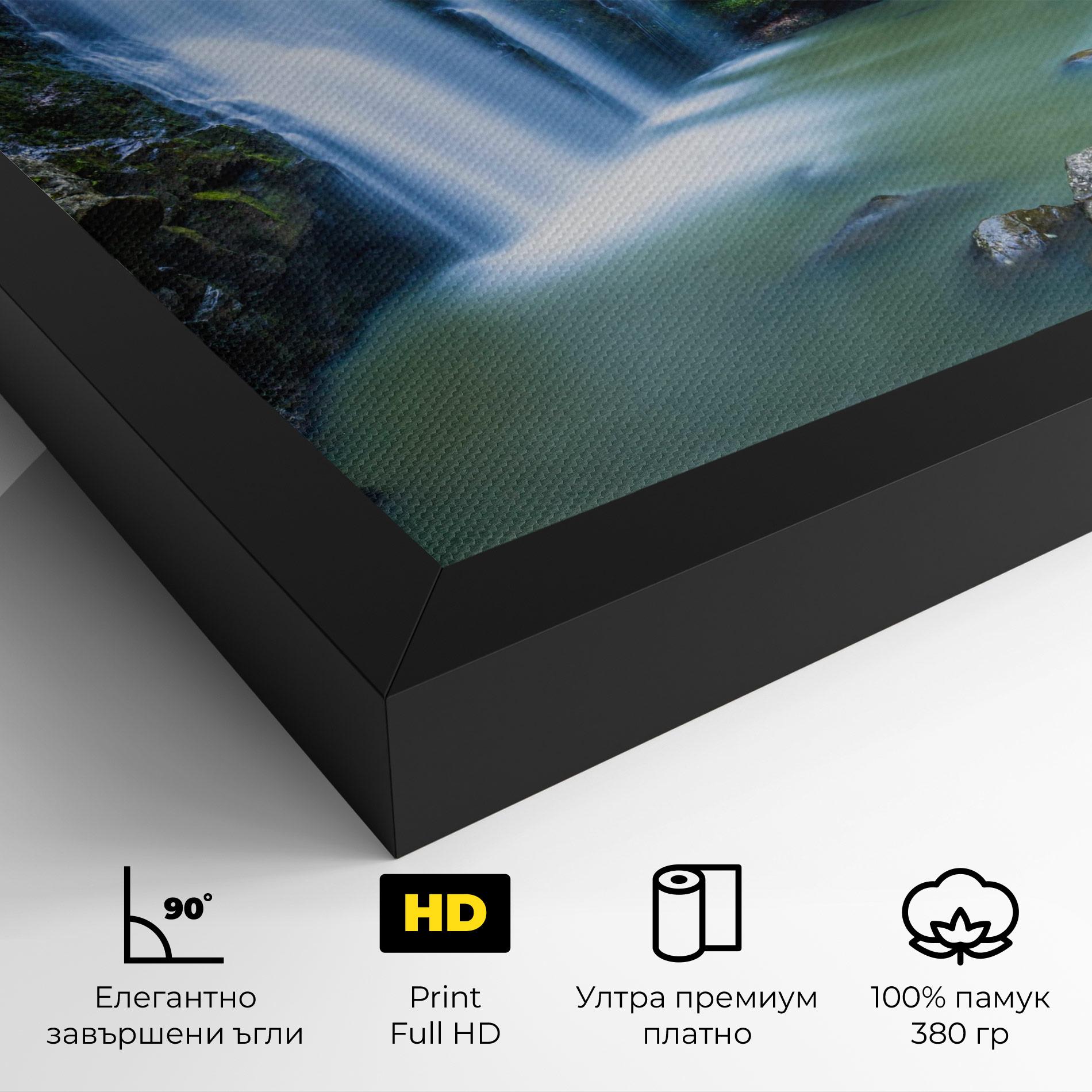 Картина на платно Swimming In Waterfall mockup 4