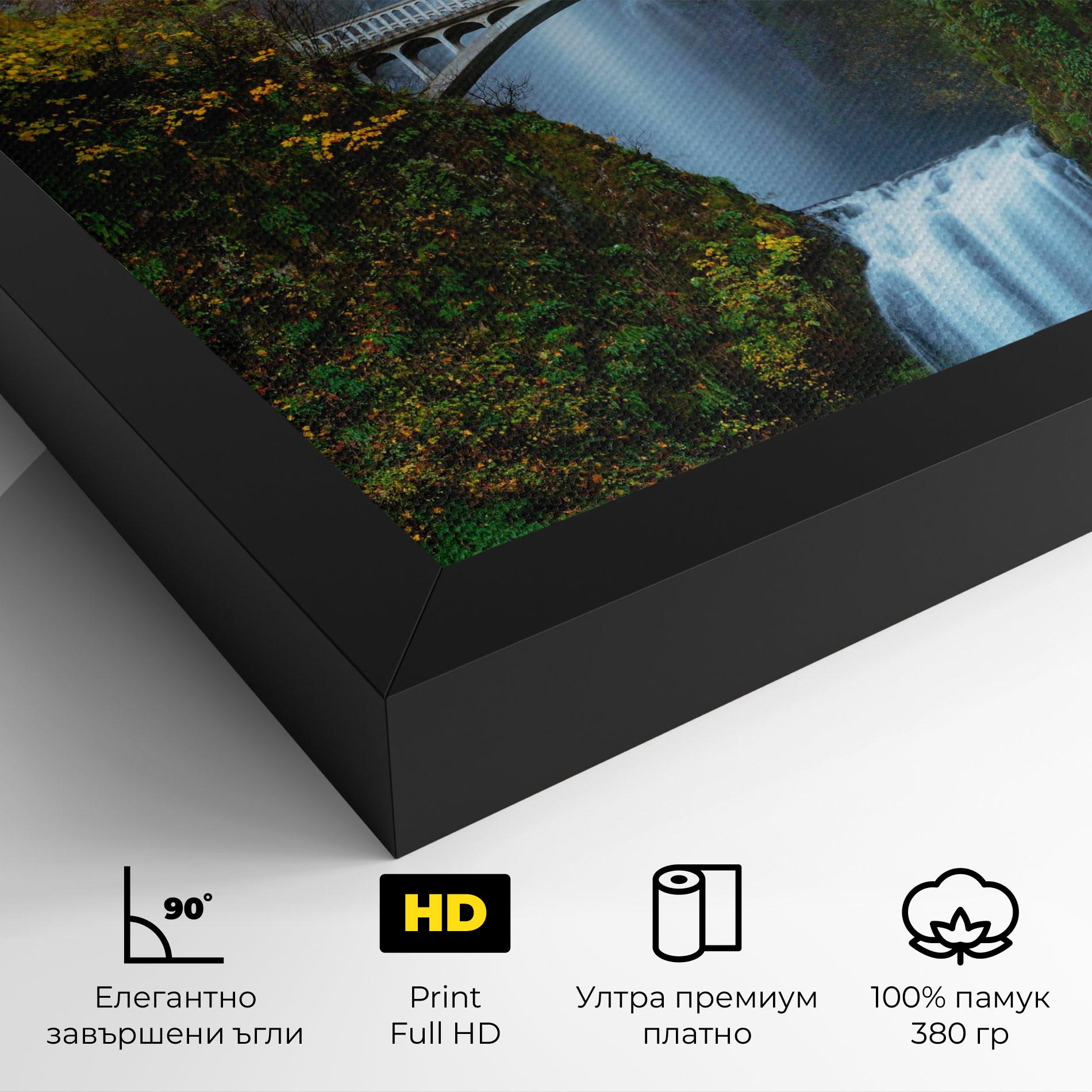 Картина на платно Yellow Leaves Bridge mockup 4
