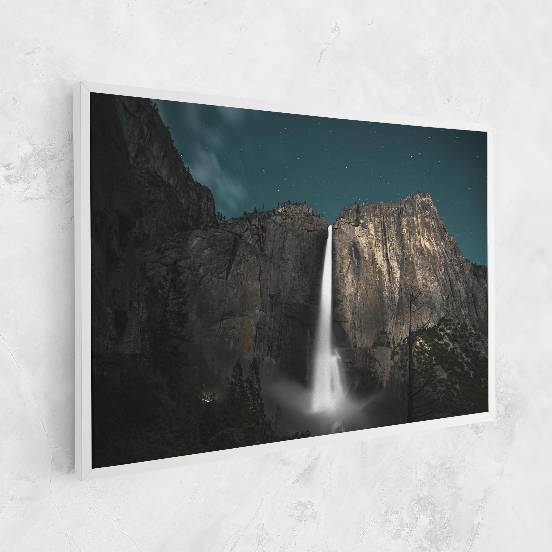 Картина на платно Dark Blue Sky Waterfall mockup 1