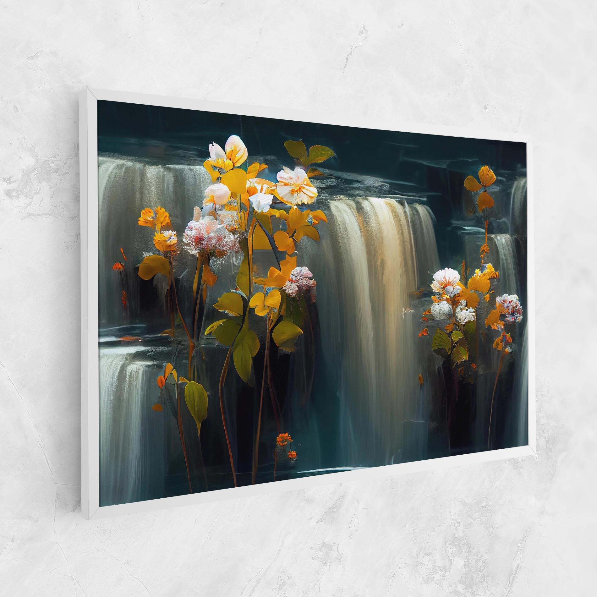 Картина на платно Flowers Waterfall mockup 1