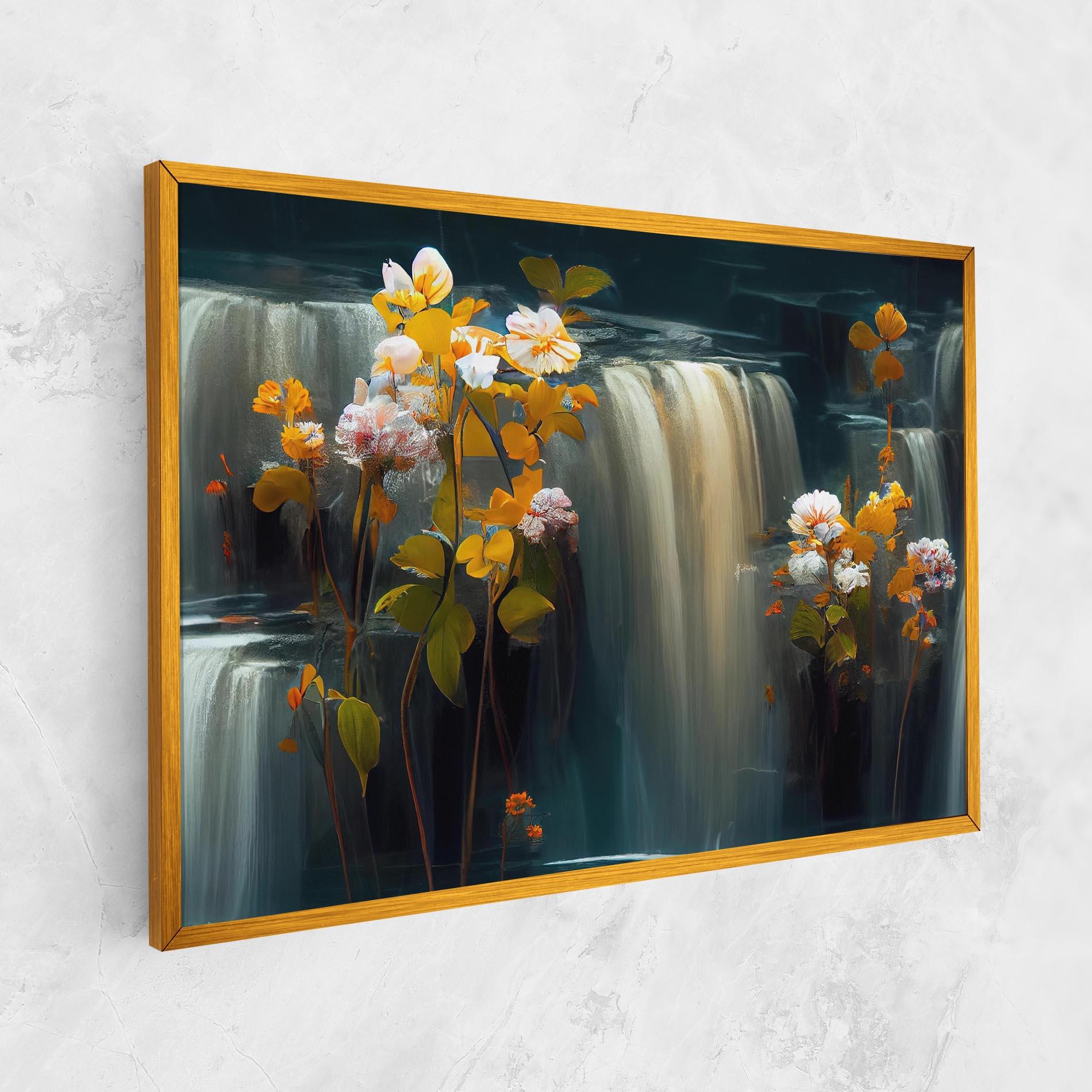 Картина на платно Flowers Waterfall mockup 1