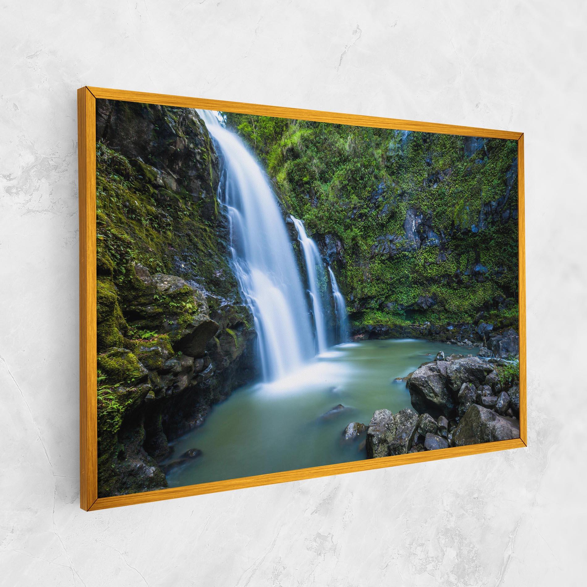 Картина на платно Swimming In Waterfall mockup 1