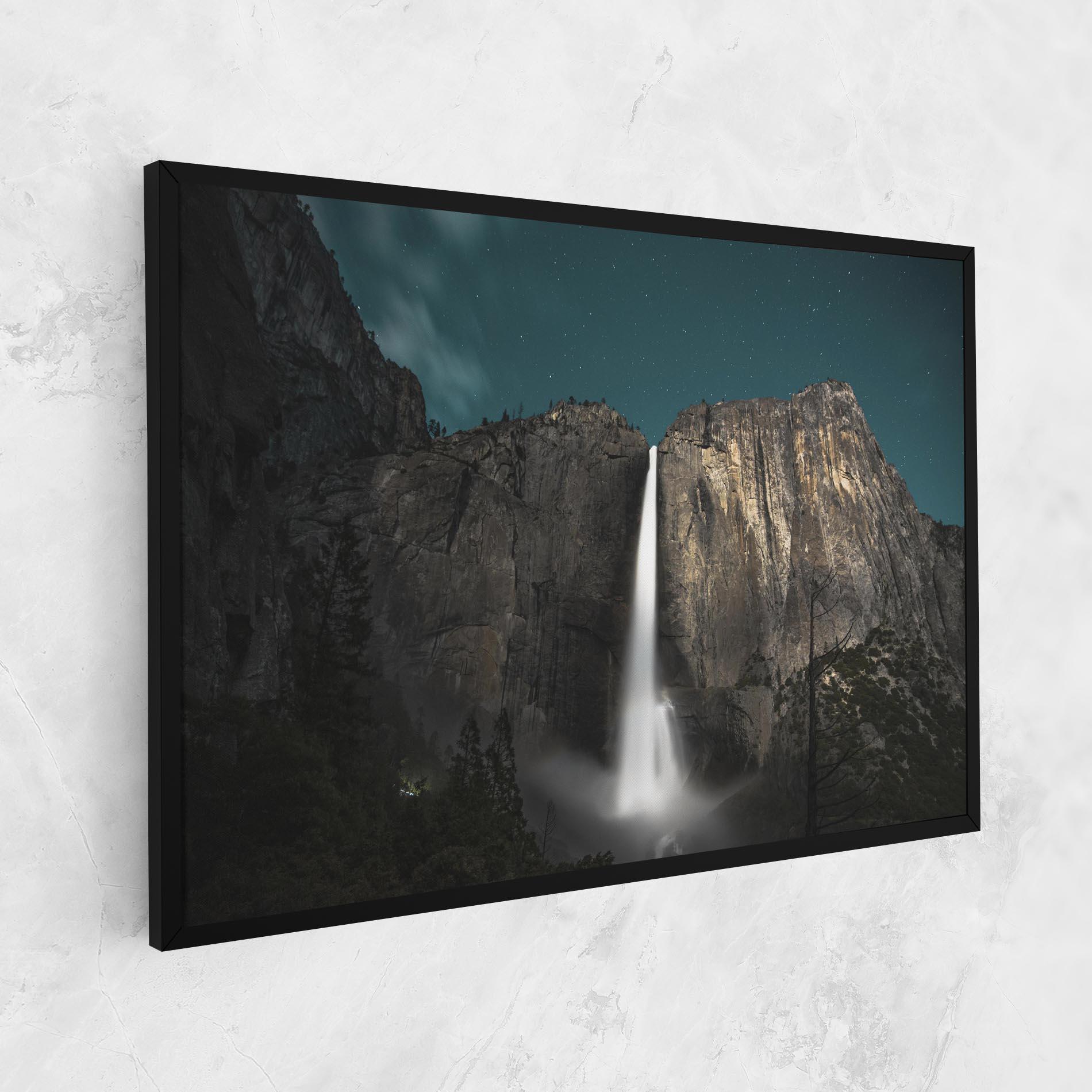 Картина на платно Dark Blue Sky Waterfall mockup 1
