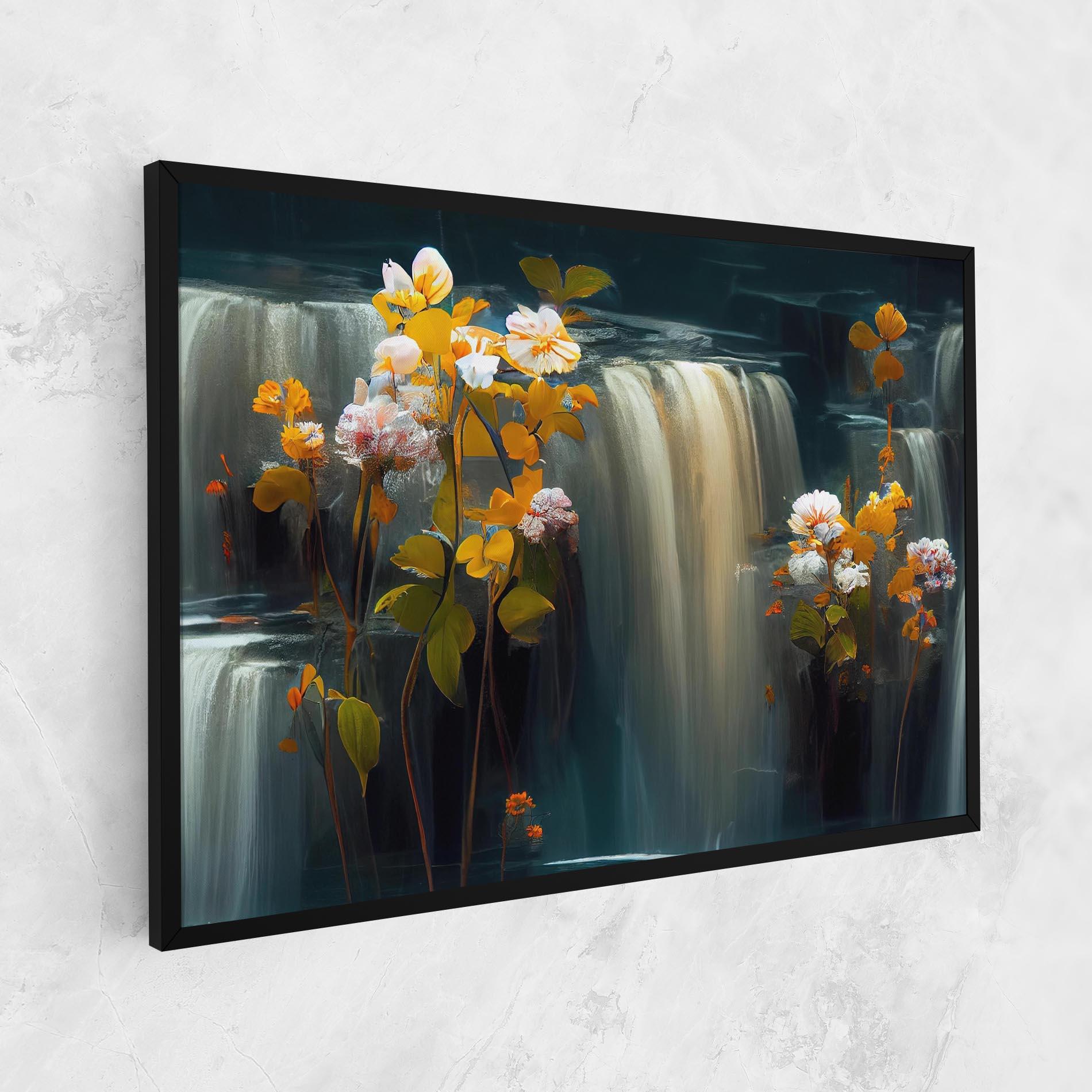Картина на платно Flowers Waterfall mockup 1
