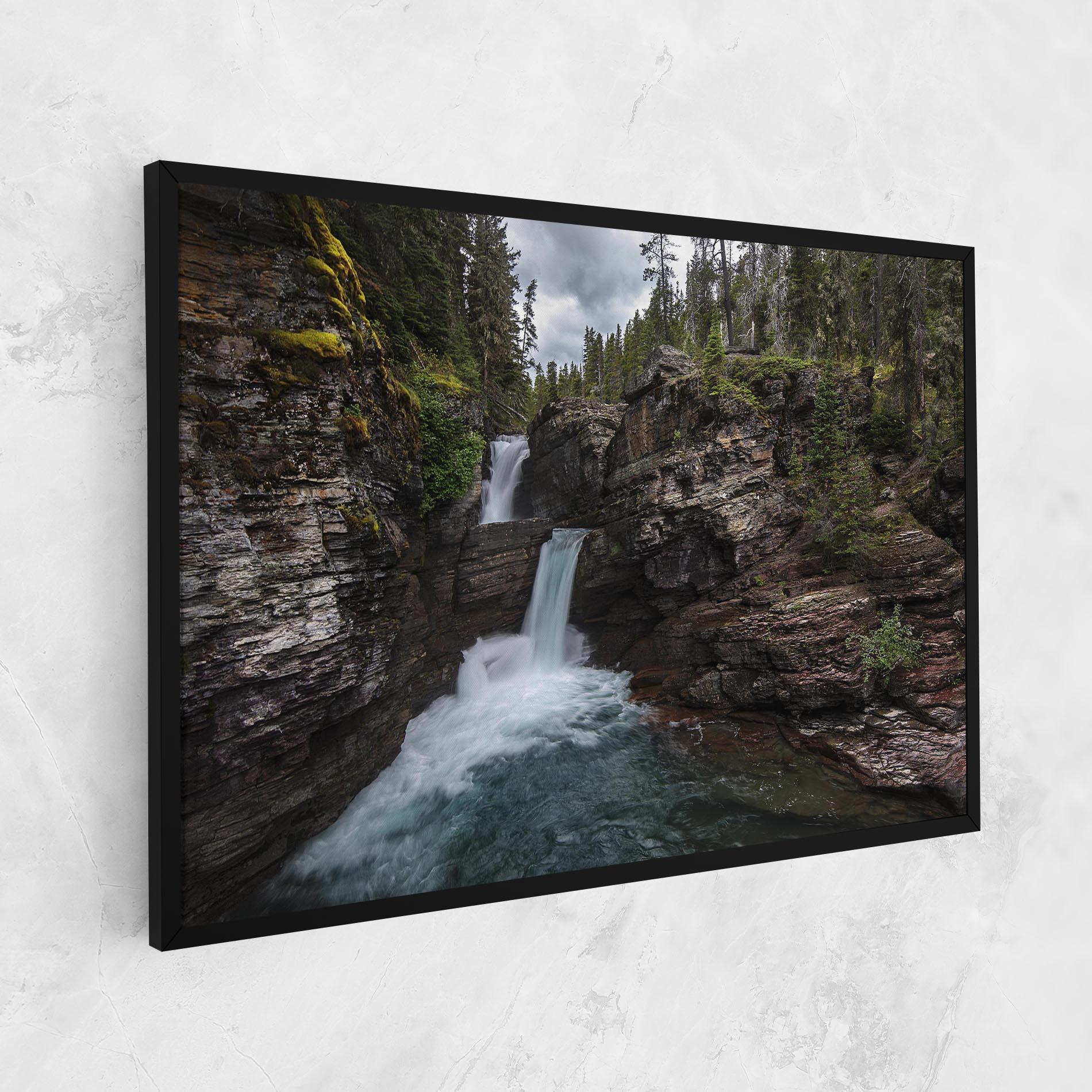 Картина на платно Majestic Forest Waterfall mockup 1