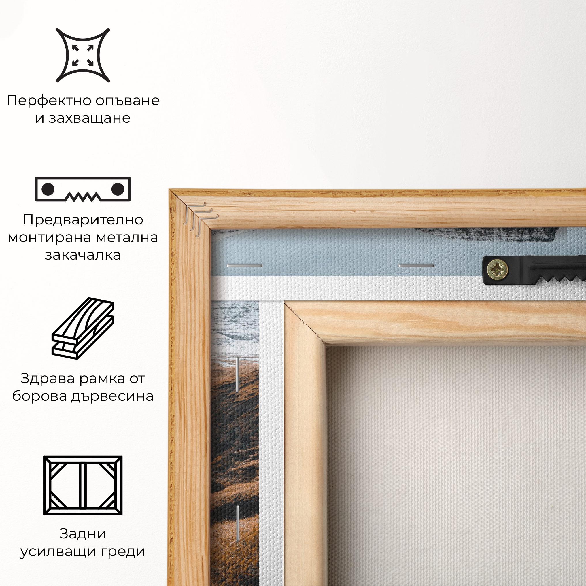 Картина на платно Black Houses Waterfall mockup 5