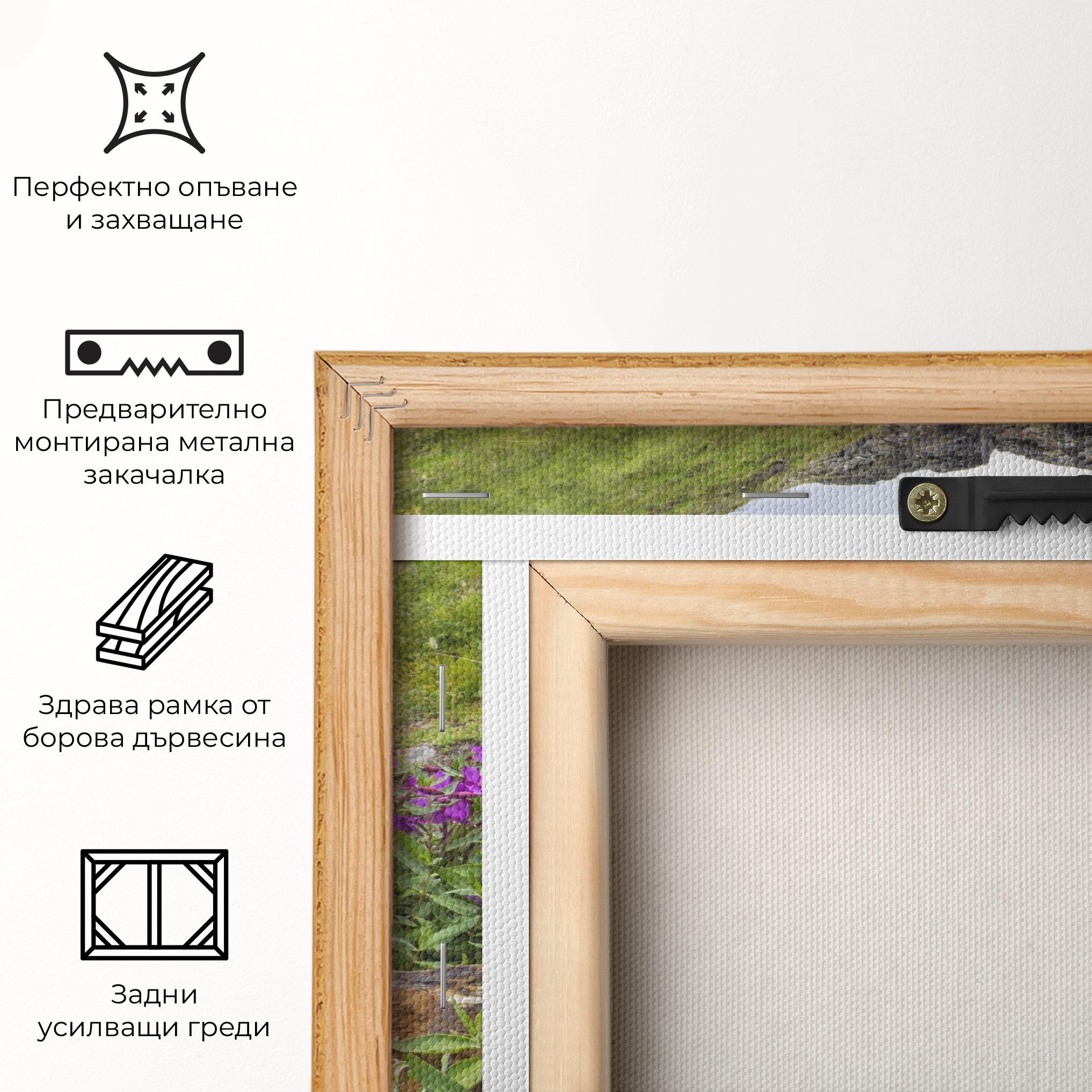 Картина на платно Purple Flowers Waterfall mockup 5