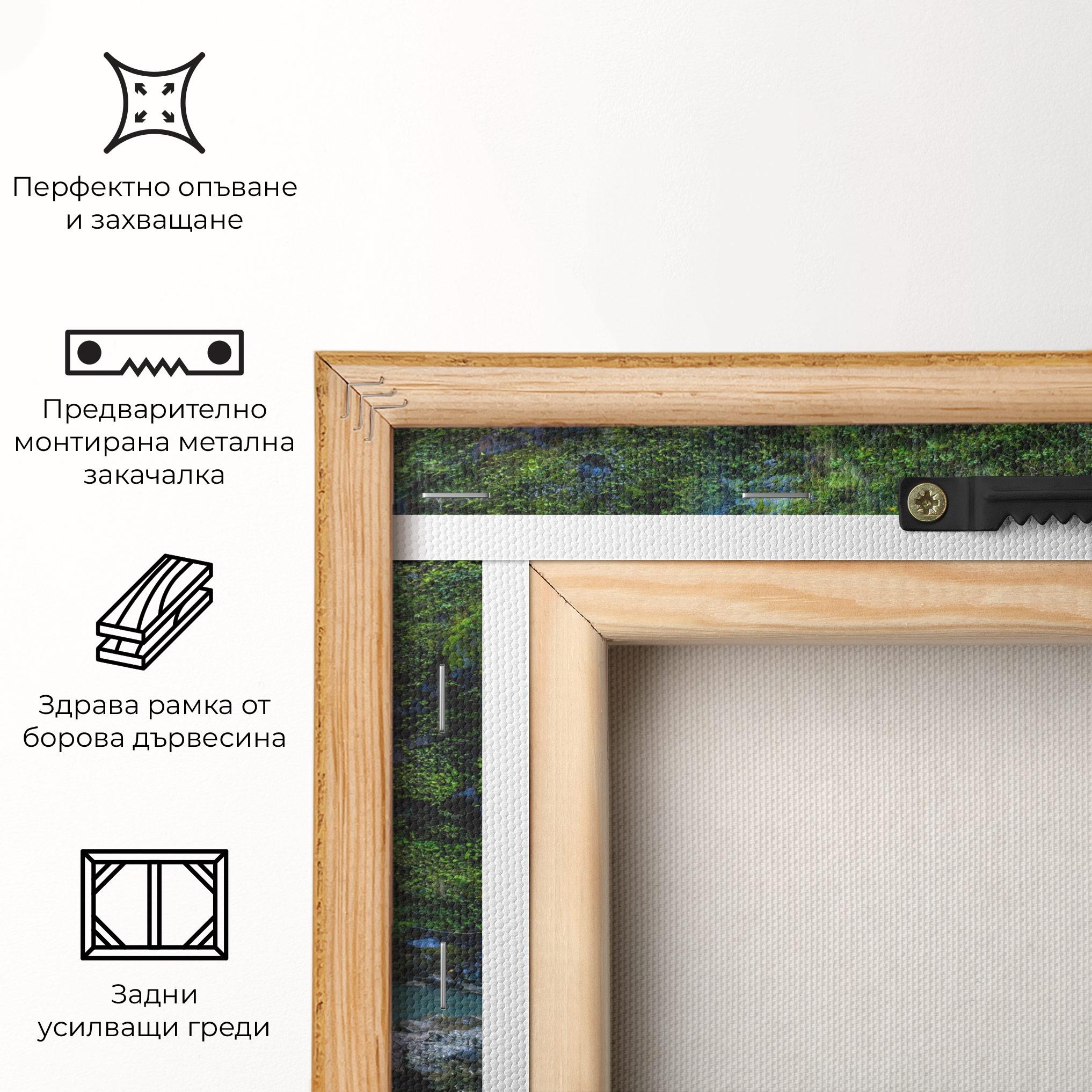 Картина на платно Swimming In Waterfall mockup 5