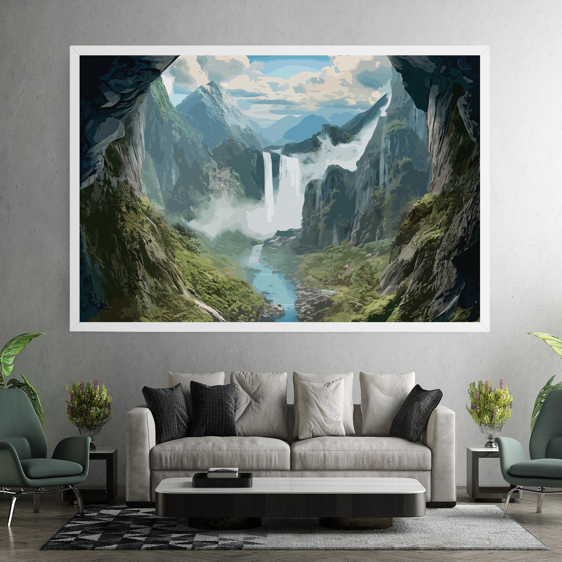 Картина на платно Amazing Waterfall mockup 7