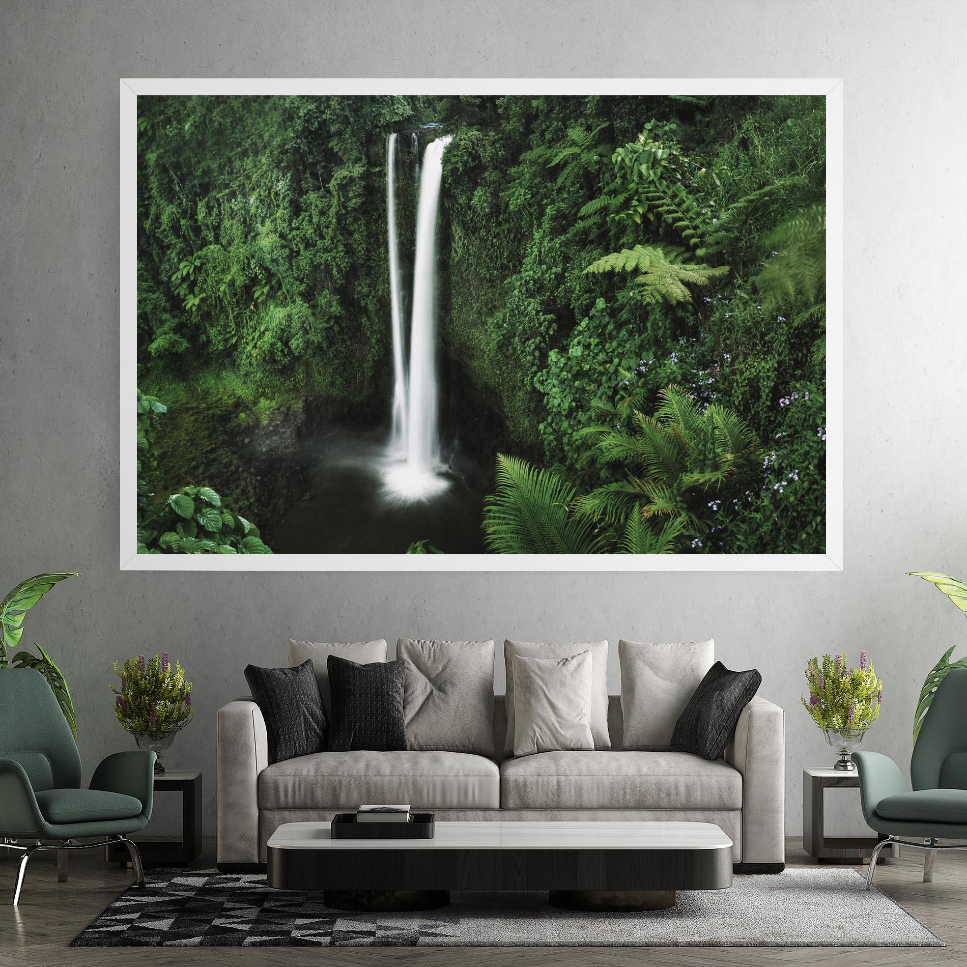 Картина на платно Green Nature Waterfall mockup 7