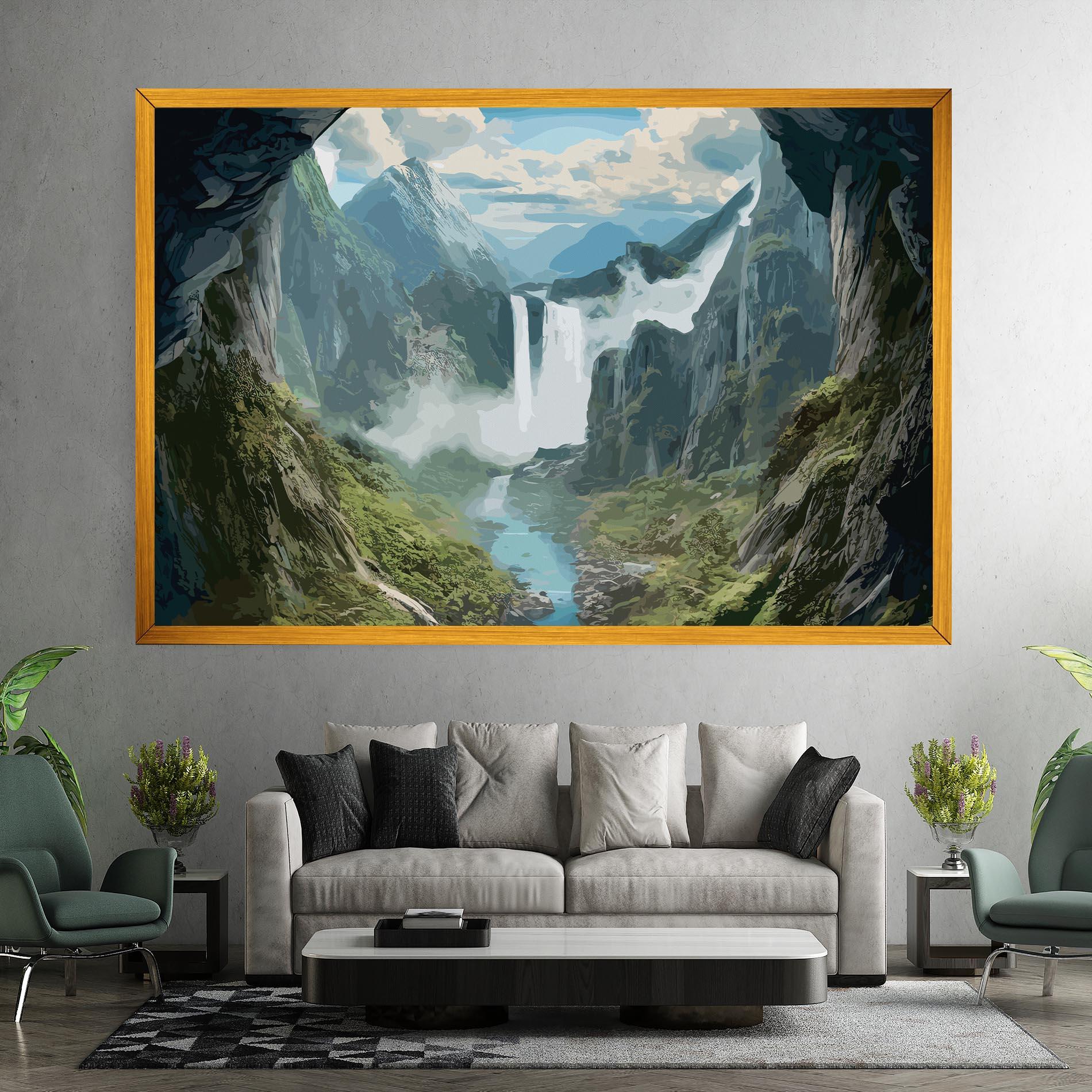 Картина на платно Amazing Waterfall mockup 7