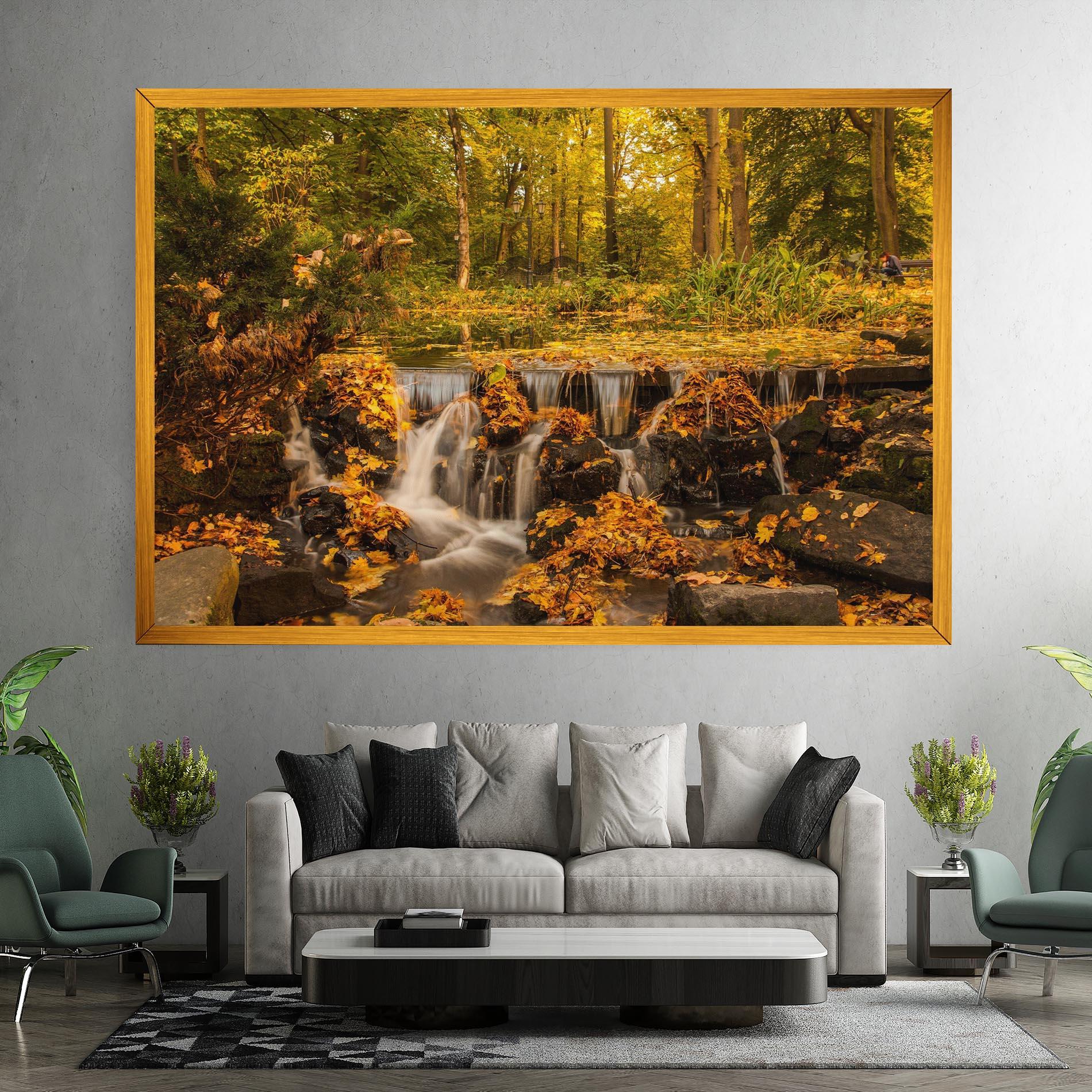 Картина на платно Autumn Pretty Waterfall mockup 7