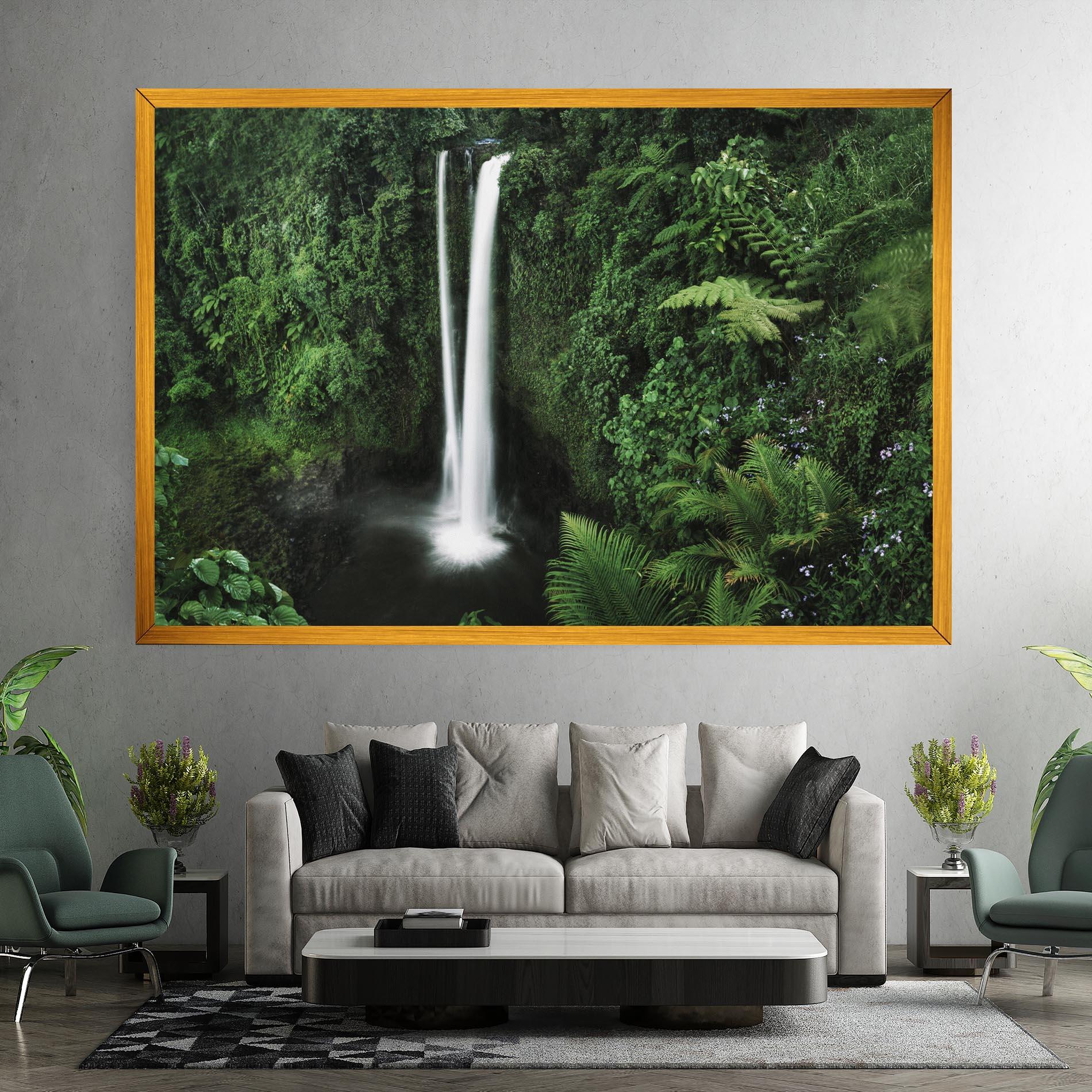 Картина на платно Green Nature Waterfall mockup 7