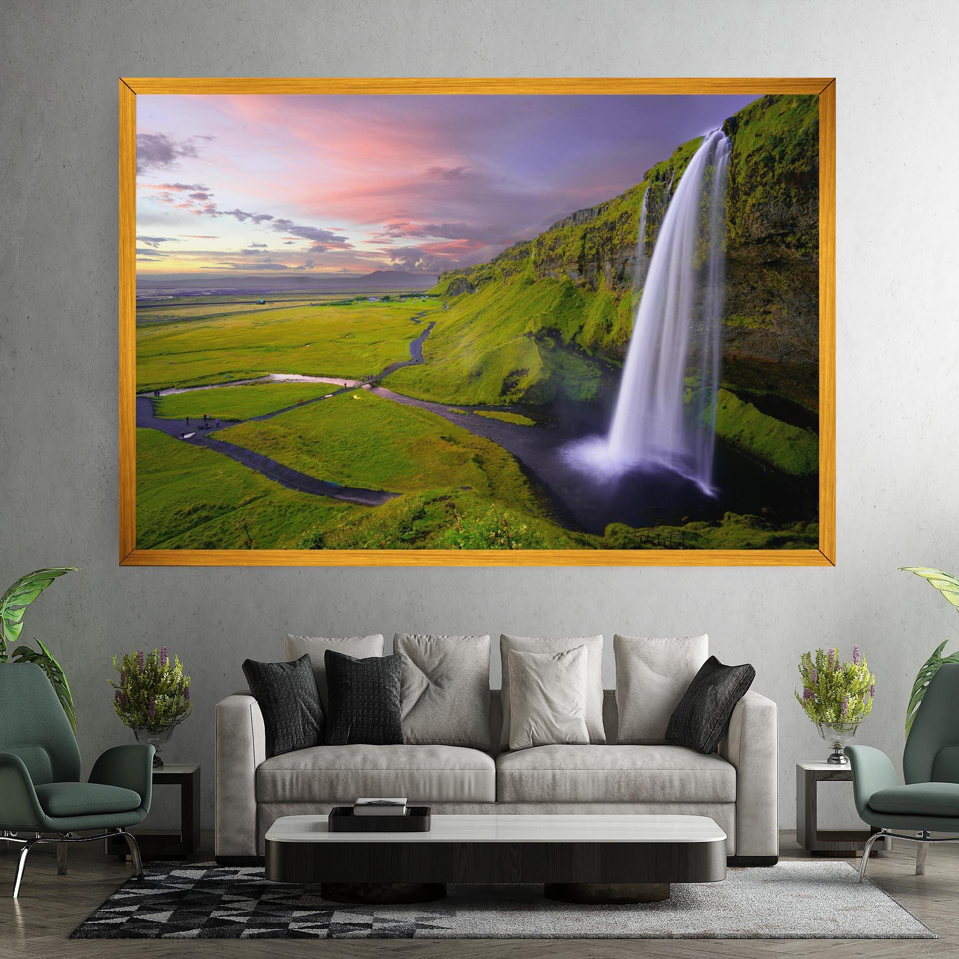 Картина на платно Pink Wky Waterfall mockup 7