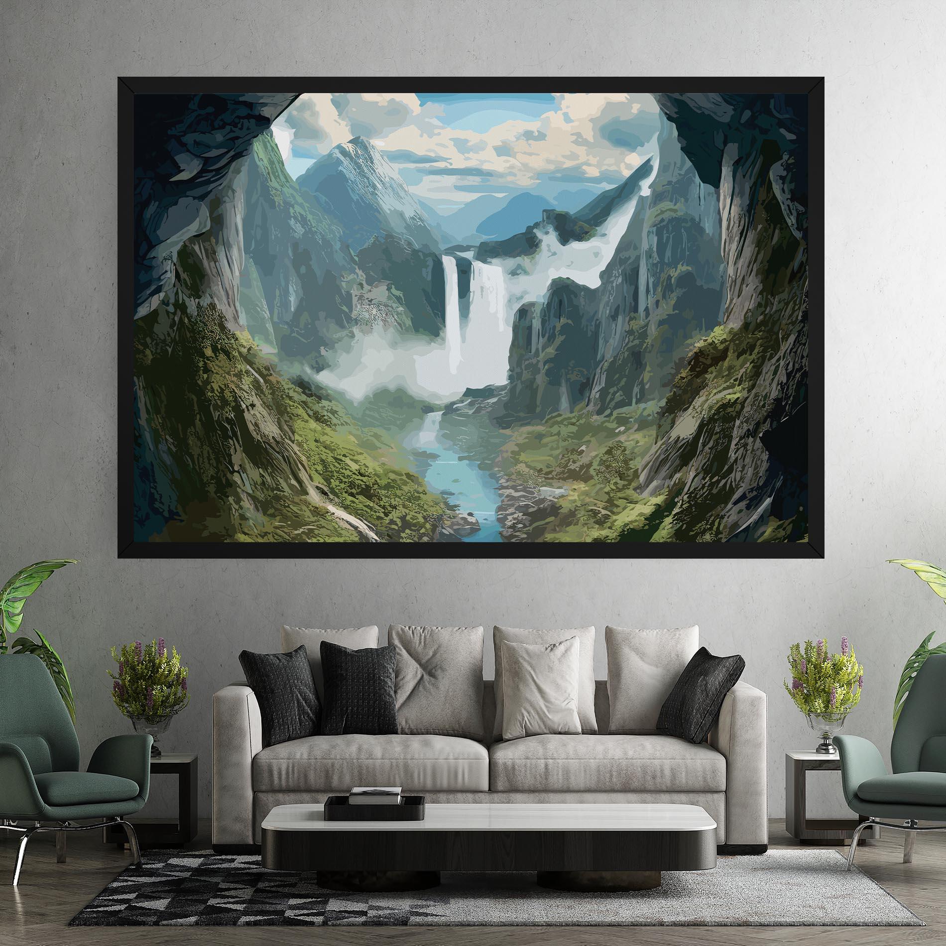 Картина на платно Amazing Waterfall mockup 7