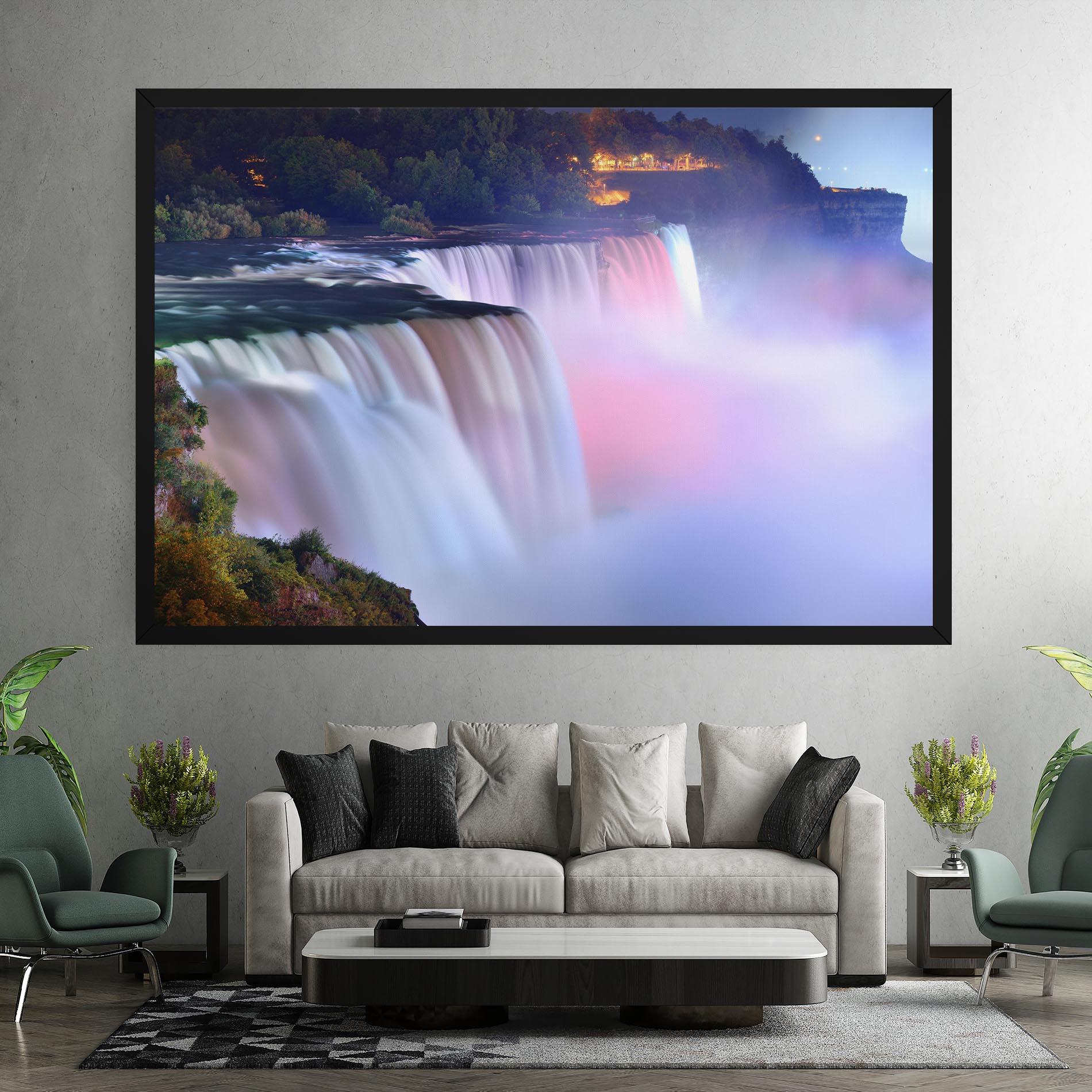 Картина на платно Dreamy Purple Waterfall mockup 7