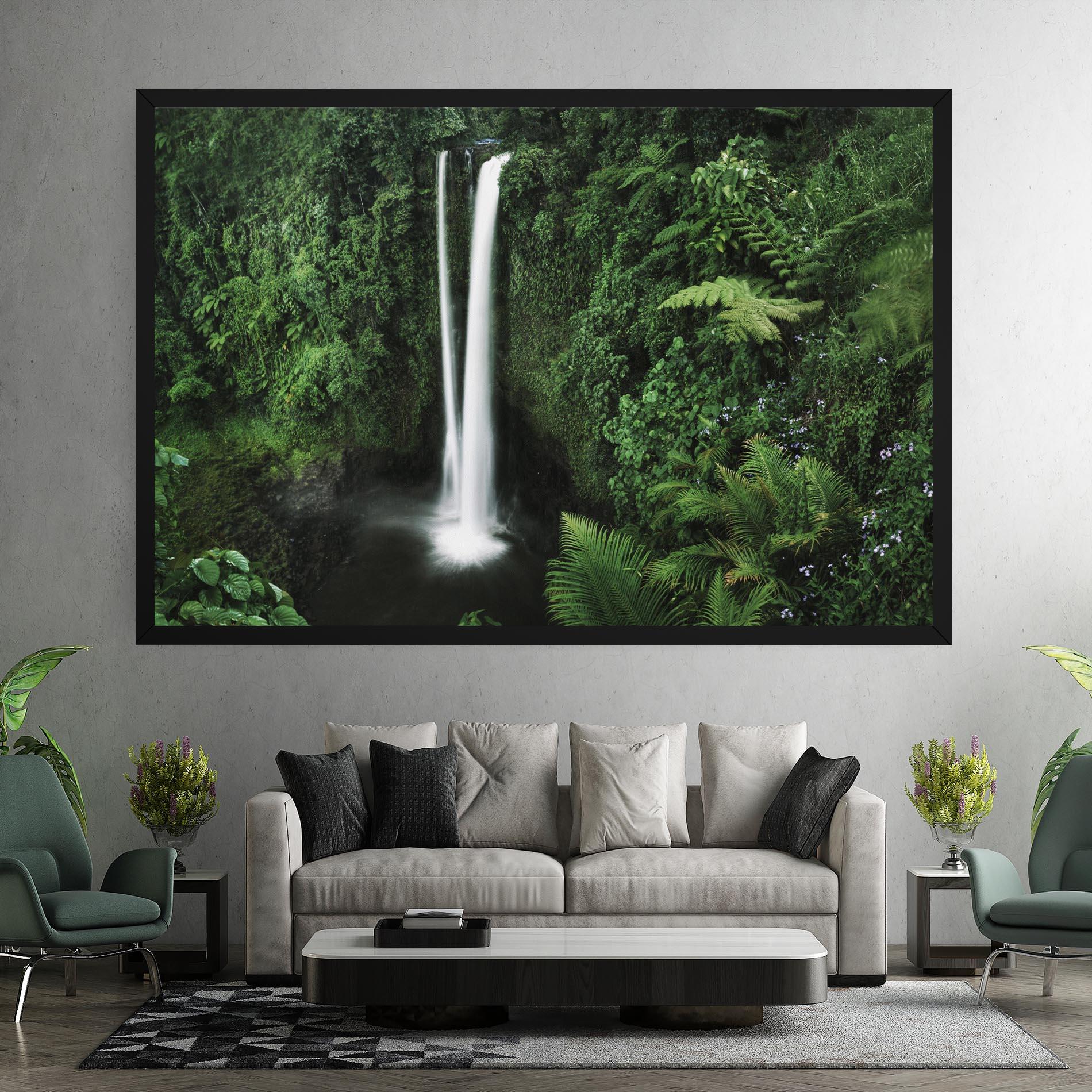 Картина на платно Green Nature Waterfall mockup 7