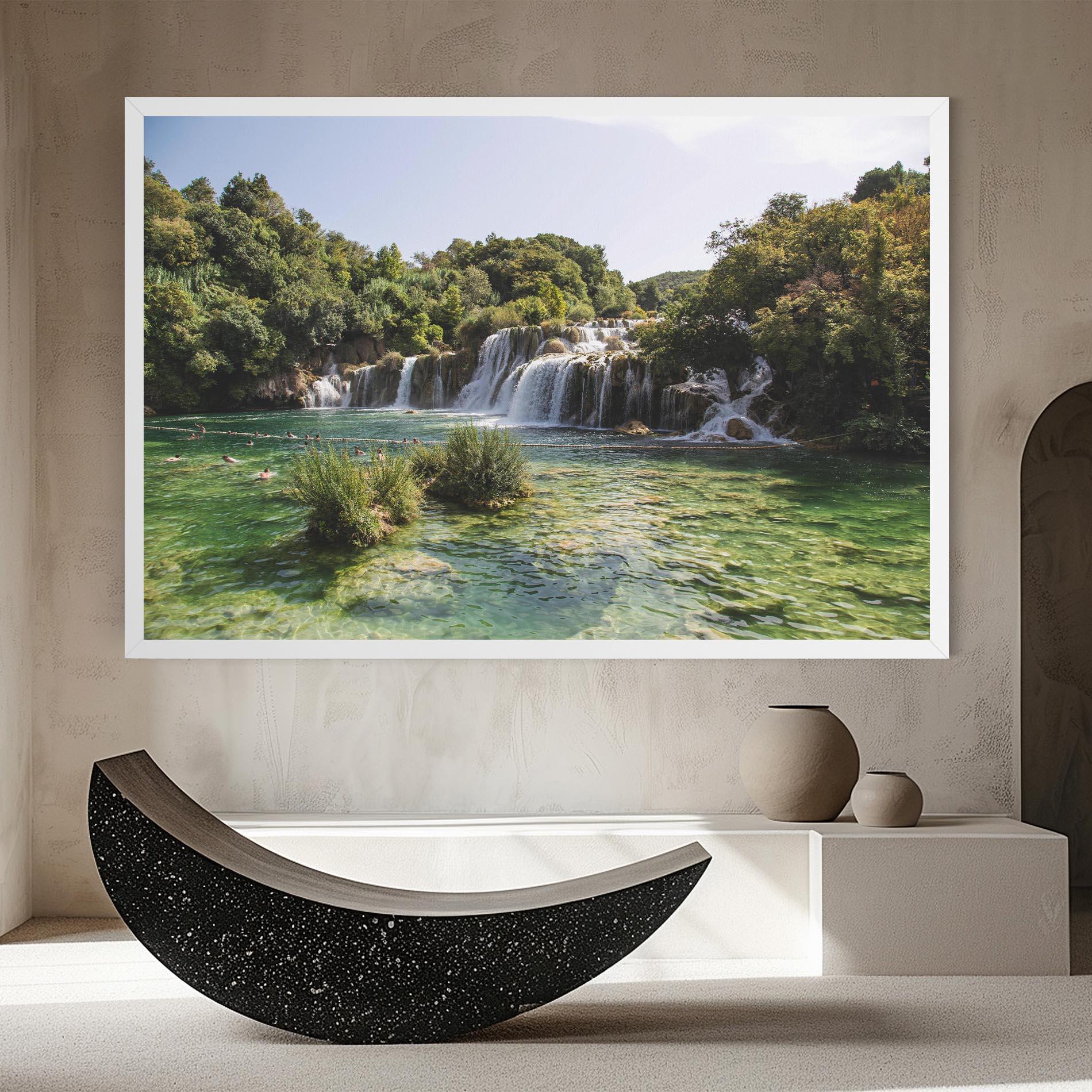 Картина на платно Green Waterfall mockup 8