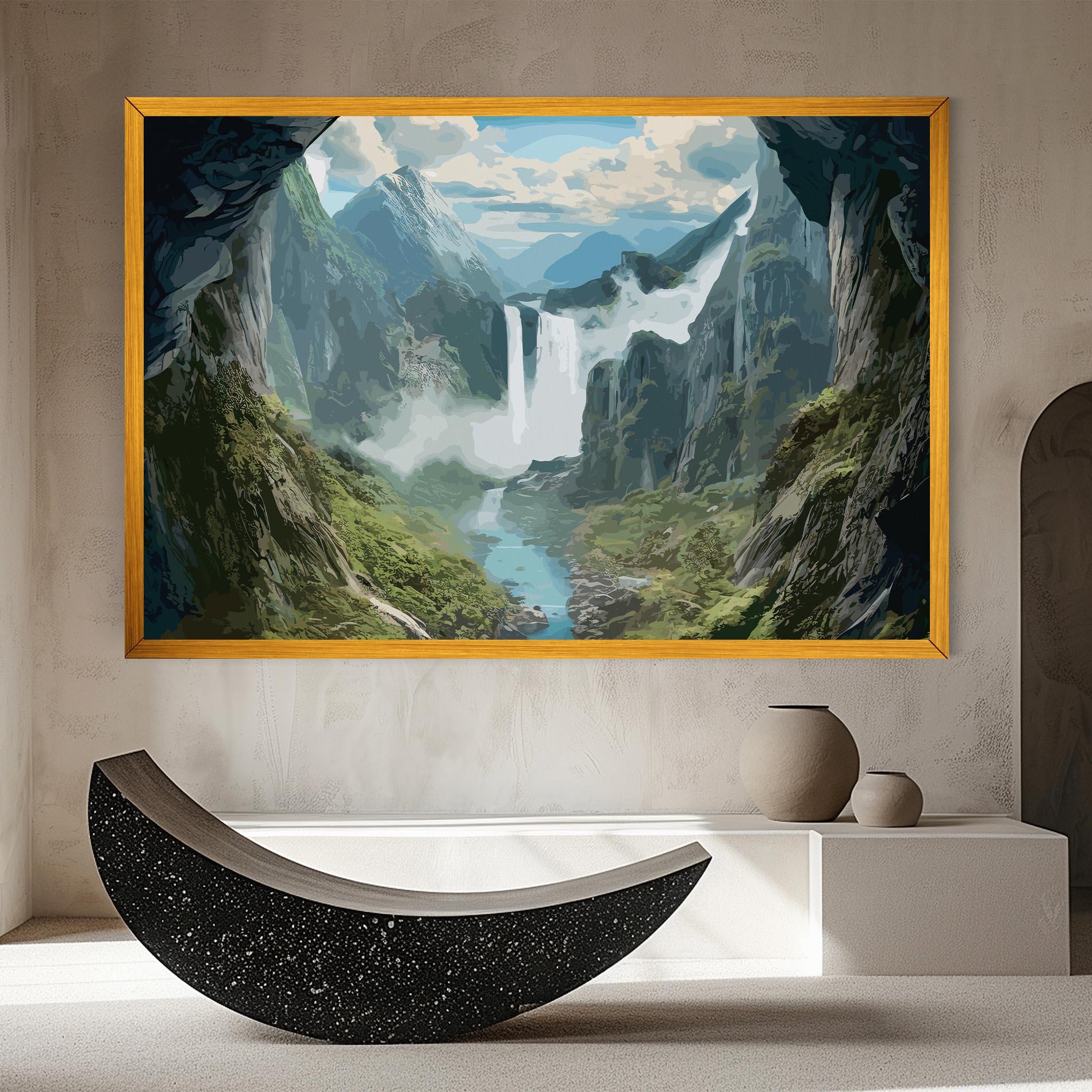 Картина на платно Amazing Waterfall mockup 8