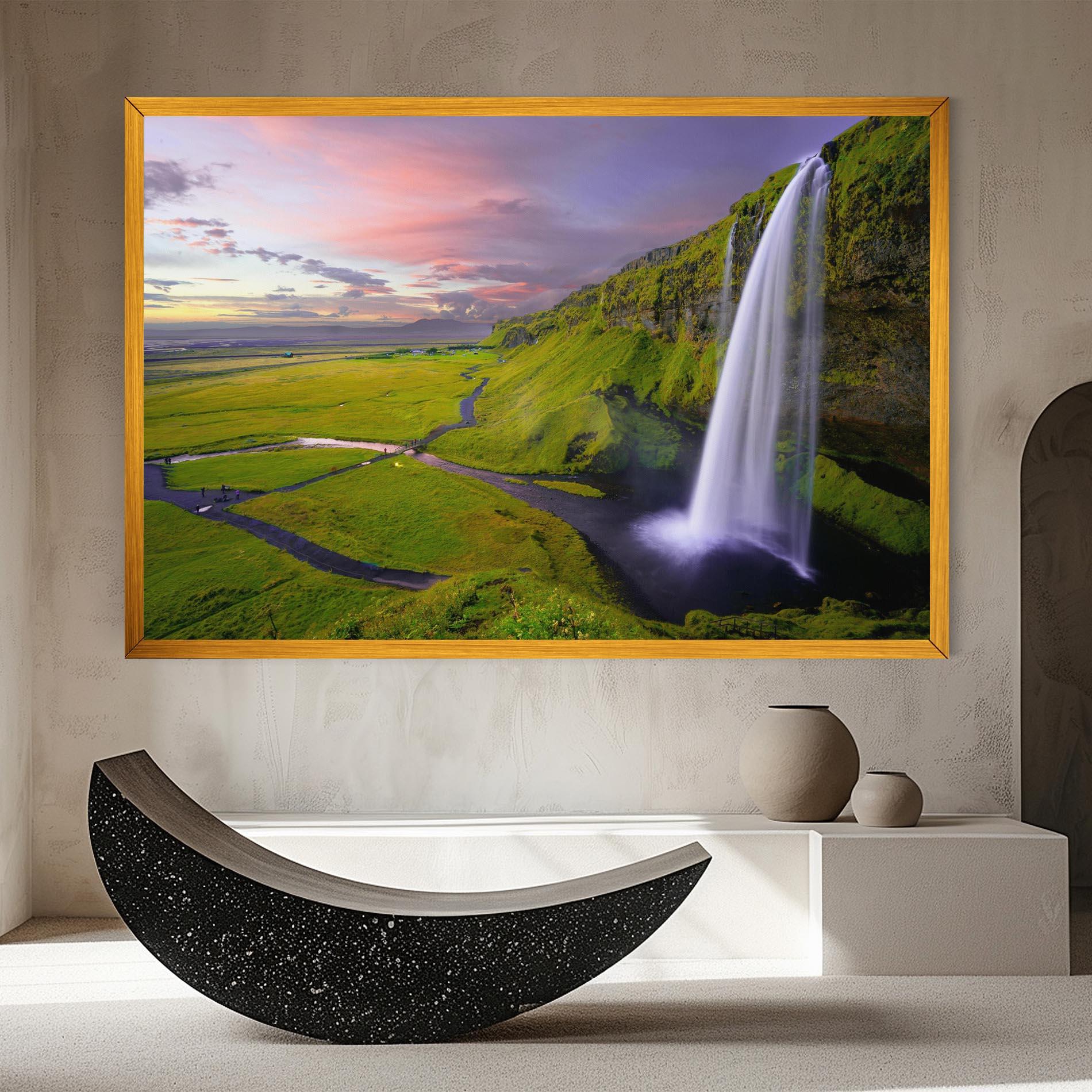 Картина на платно Pink Wky Waterfall mockup 8