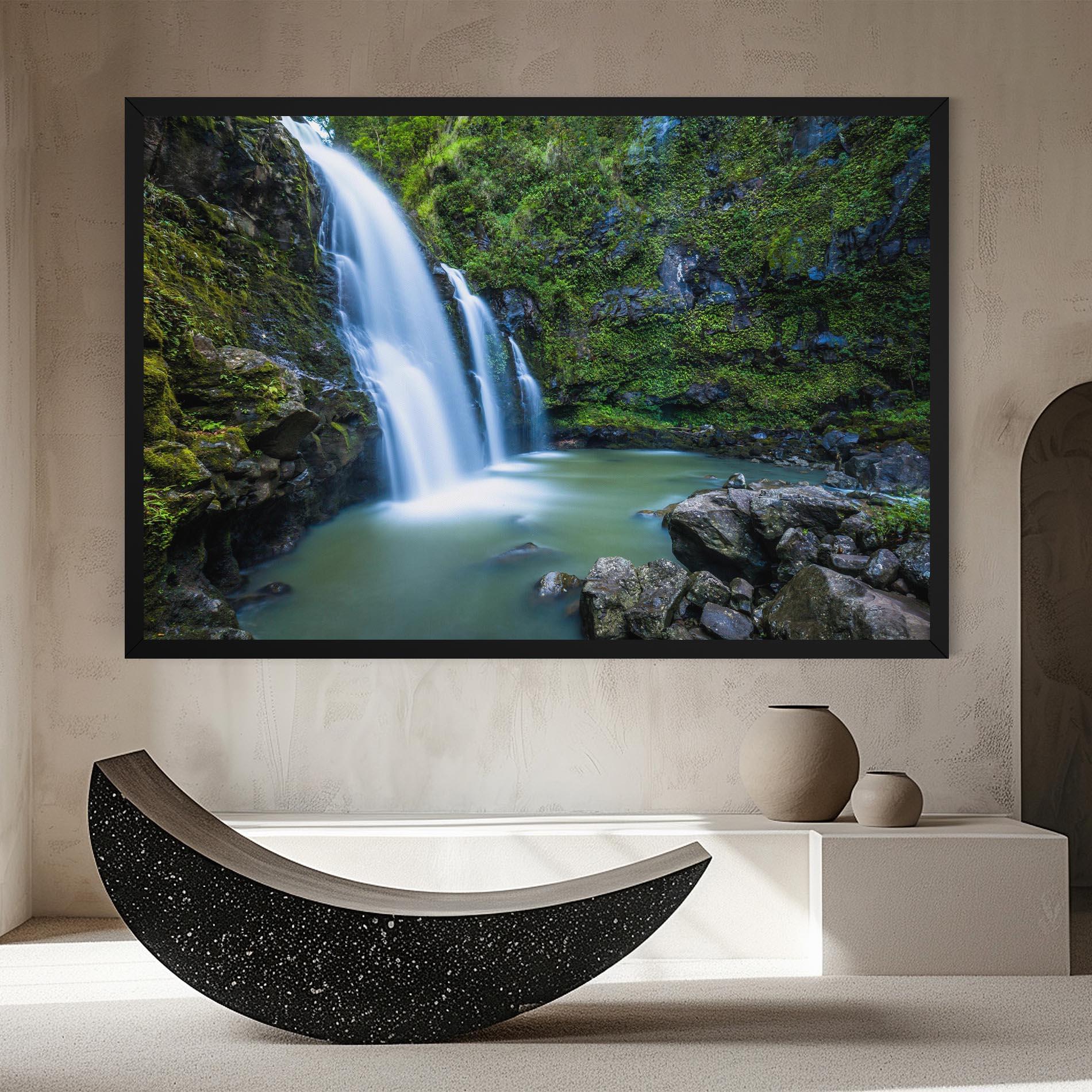 Картина на платно Swimming In Waterfall mockup 8