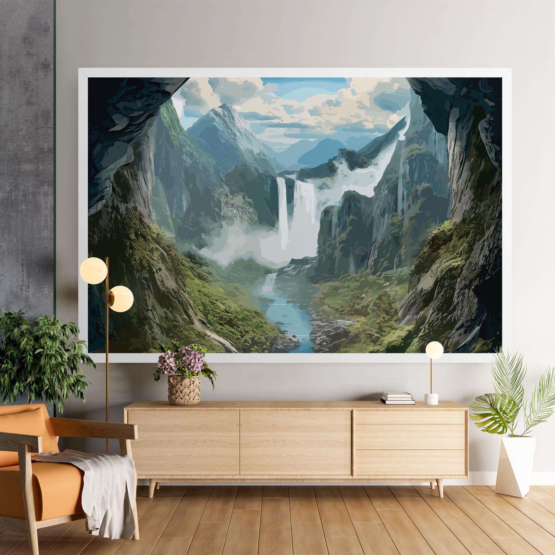 Картина на платно Amazing Waterfall mockup 9