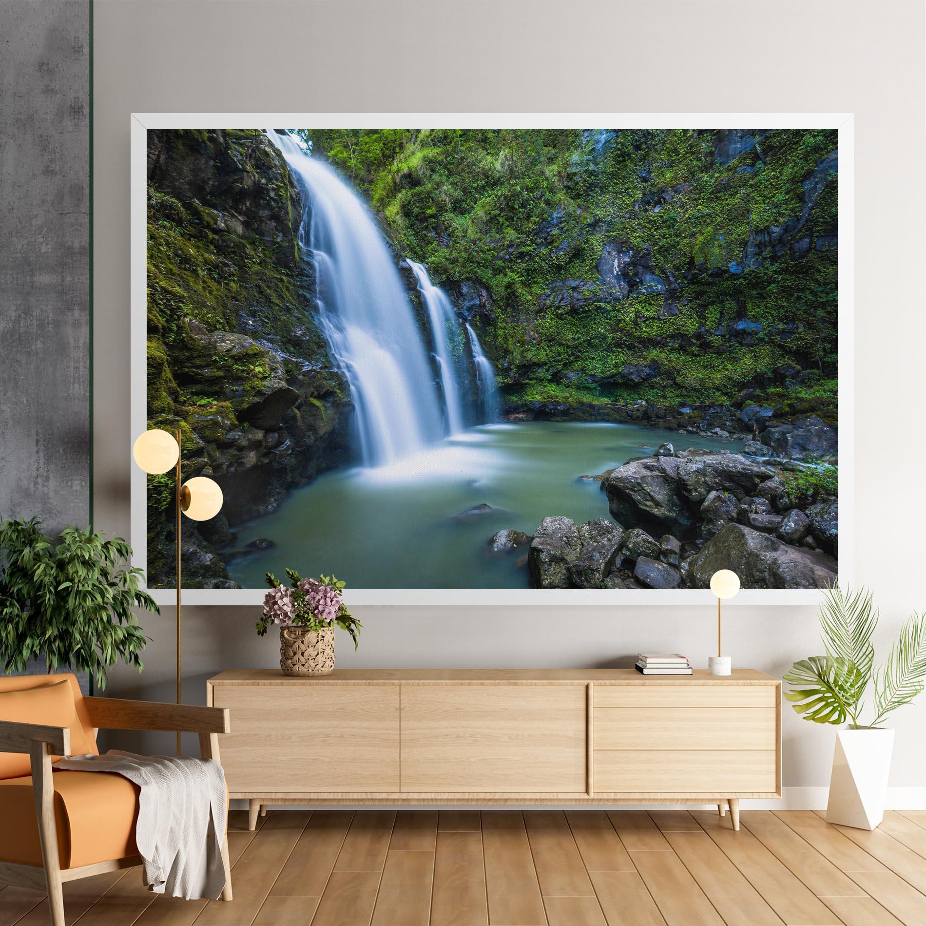 Картина на платно Swimming In Waterfall mockup 9