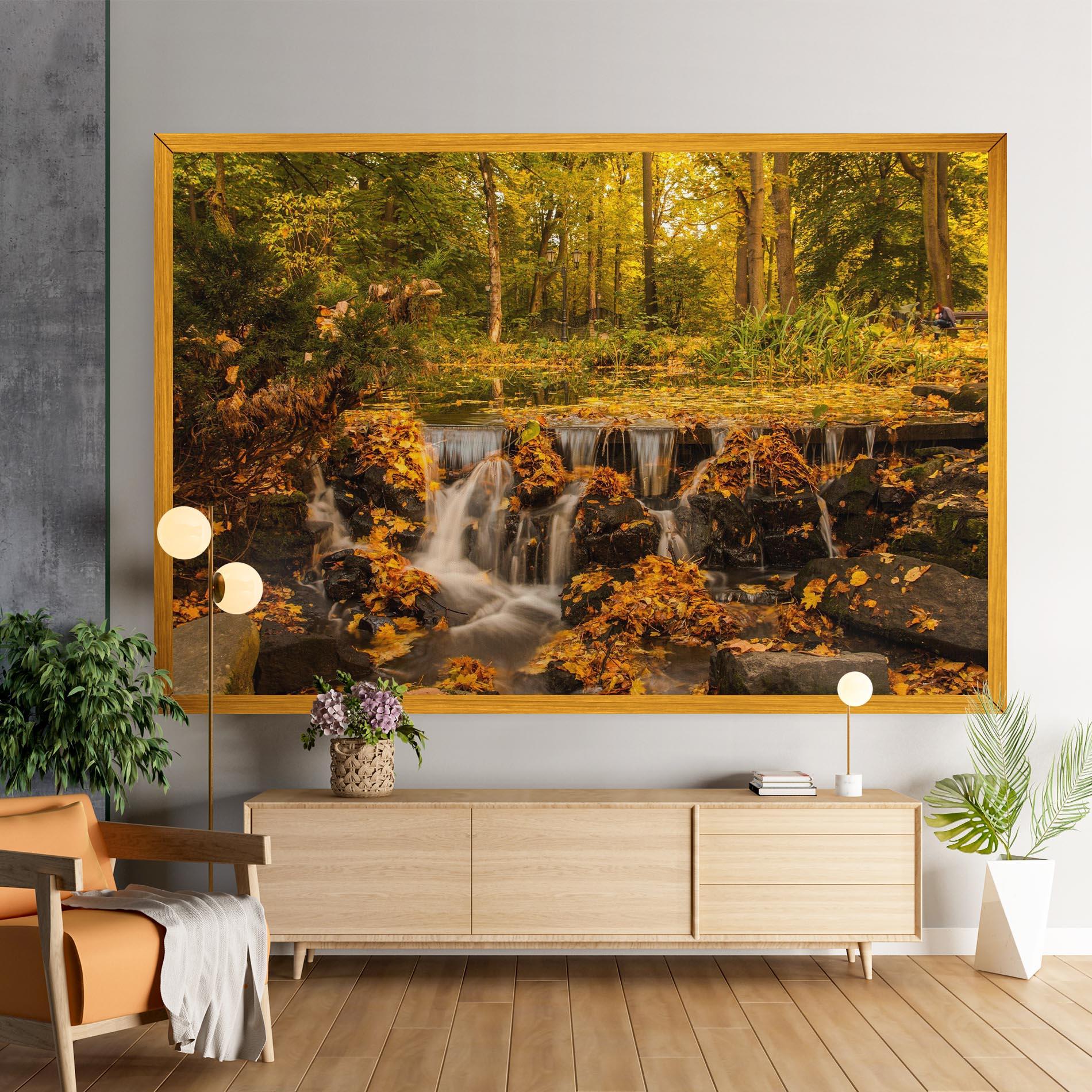Картина на платно Autumn Pretty Waterfall mockup 9