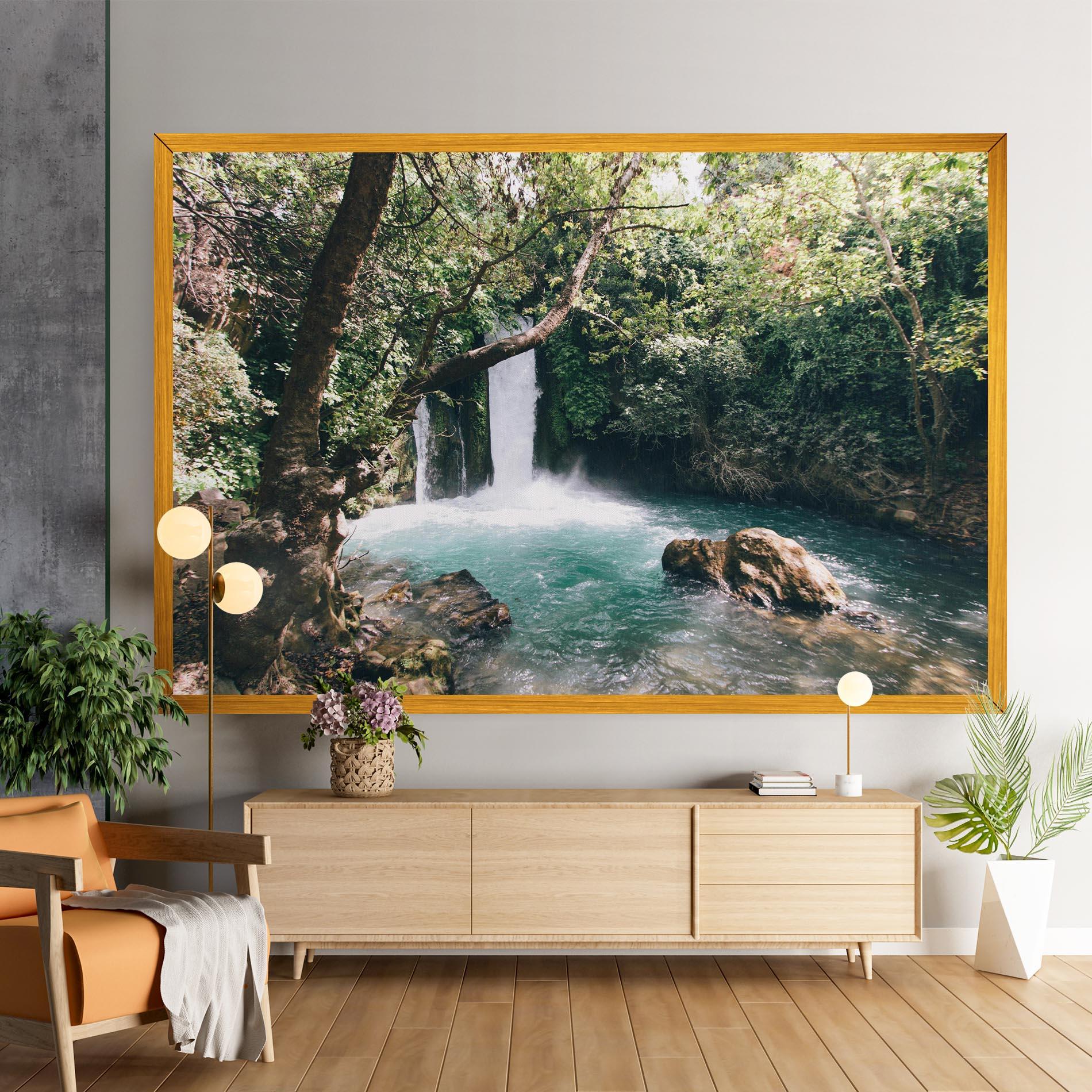 Картина на платно Beautiful Blue Waterfall mockup 9