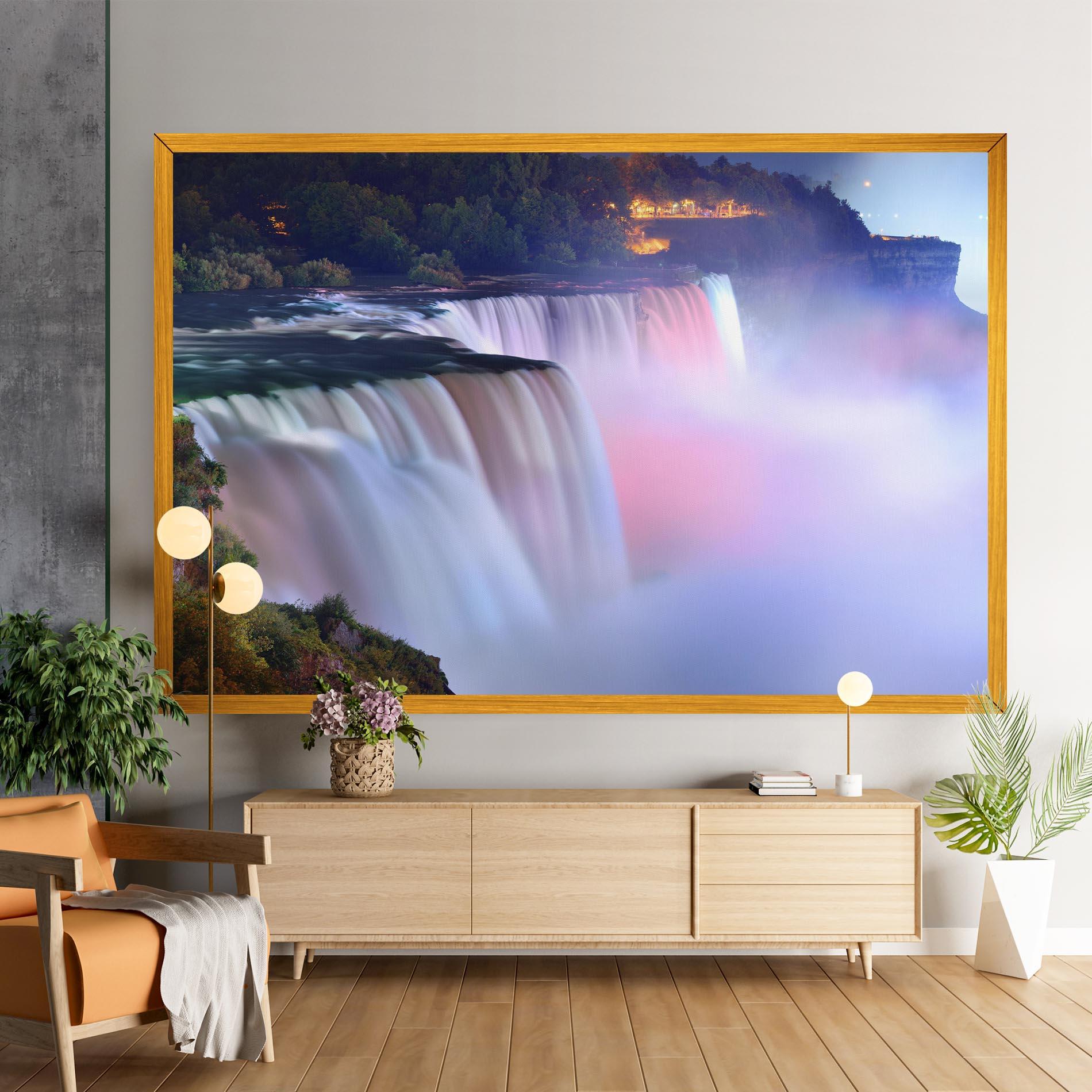 Картина на платно Dreamy Purple Waterfall mockup 9
