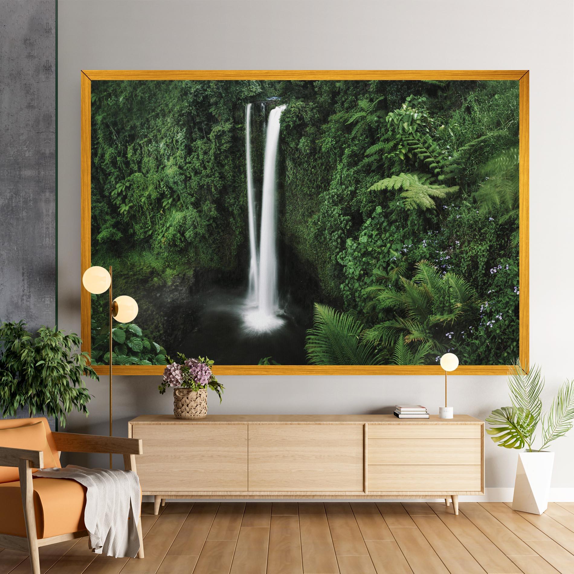 Картина на платно Green Nature Waterfall mockup 9