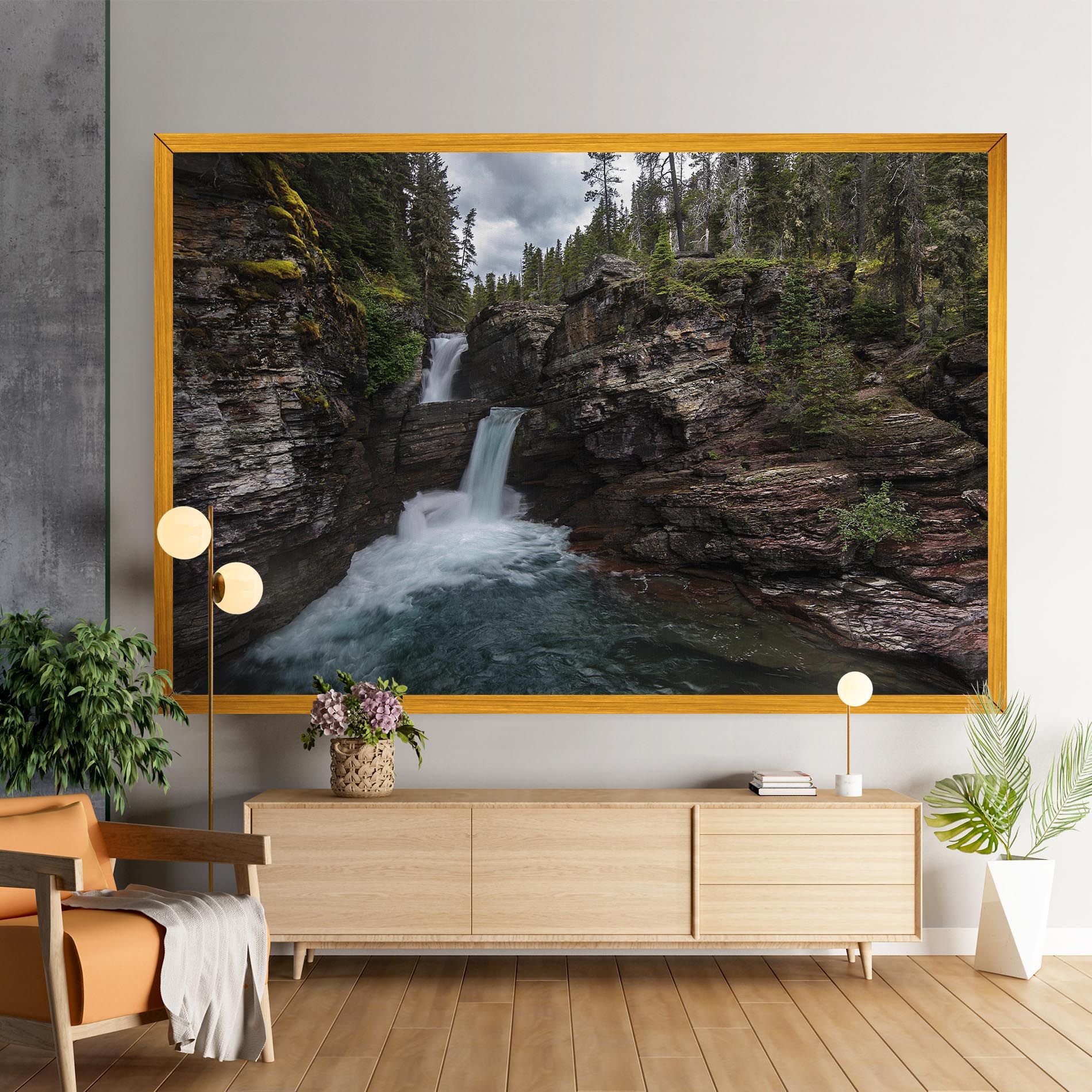 Majestic Forest Waterfall mockup 9