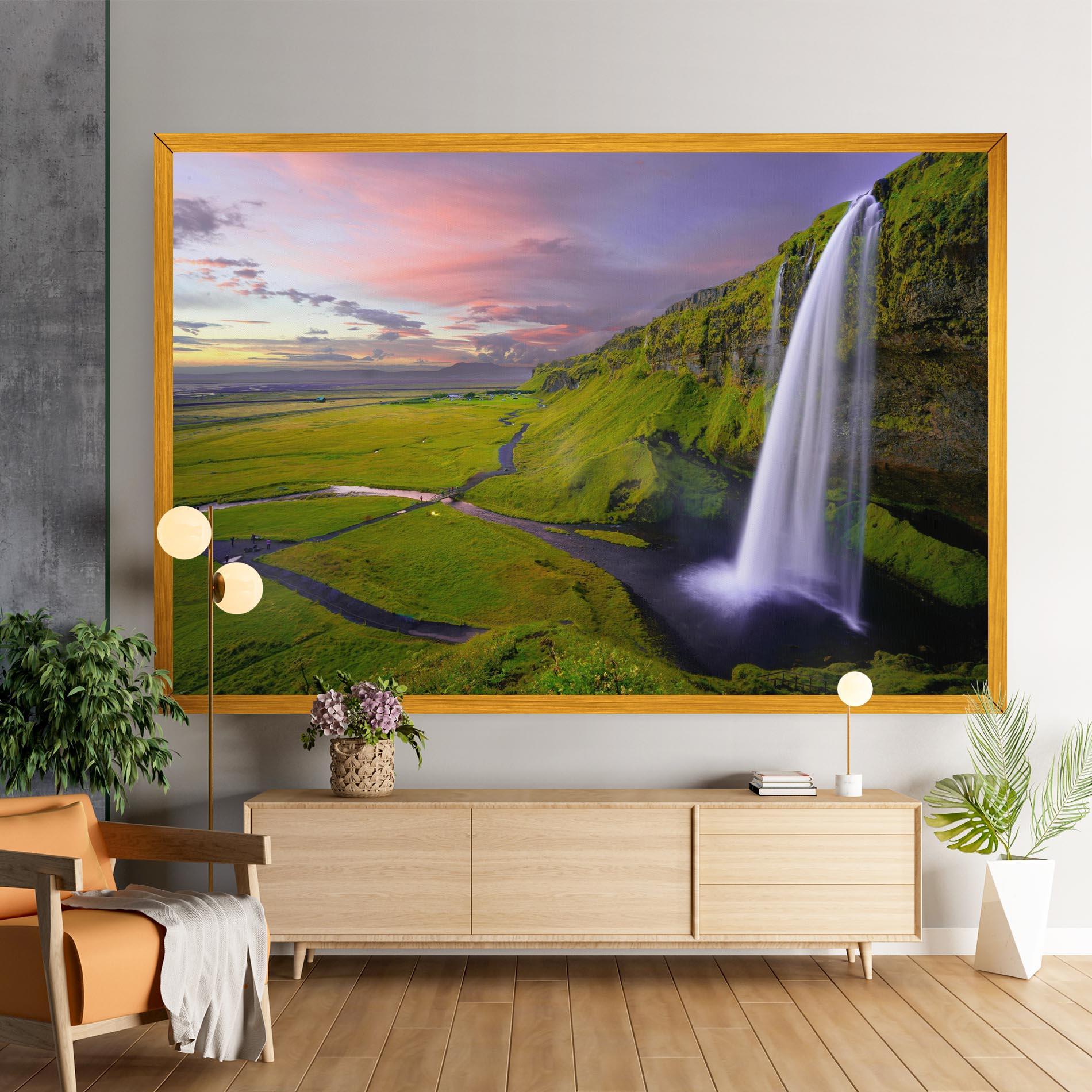 Картина на платно Pink Wky Waterfall mockup 9