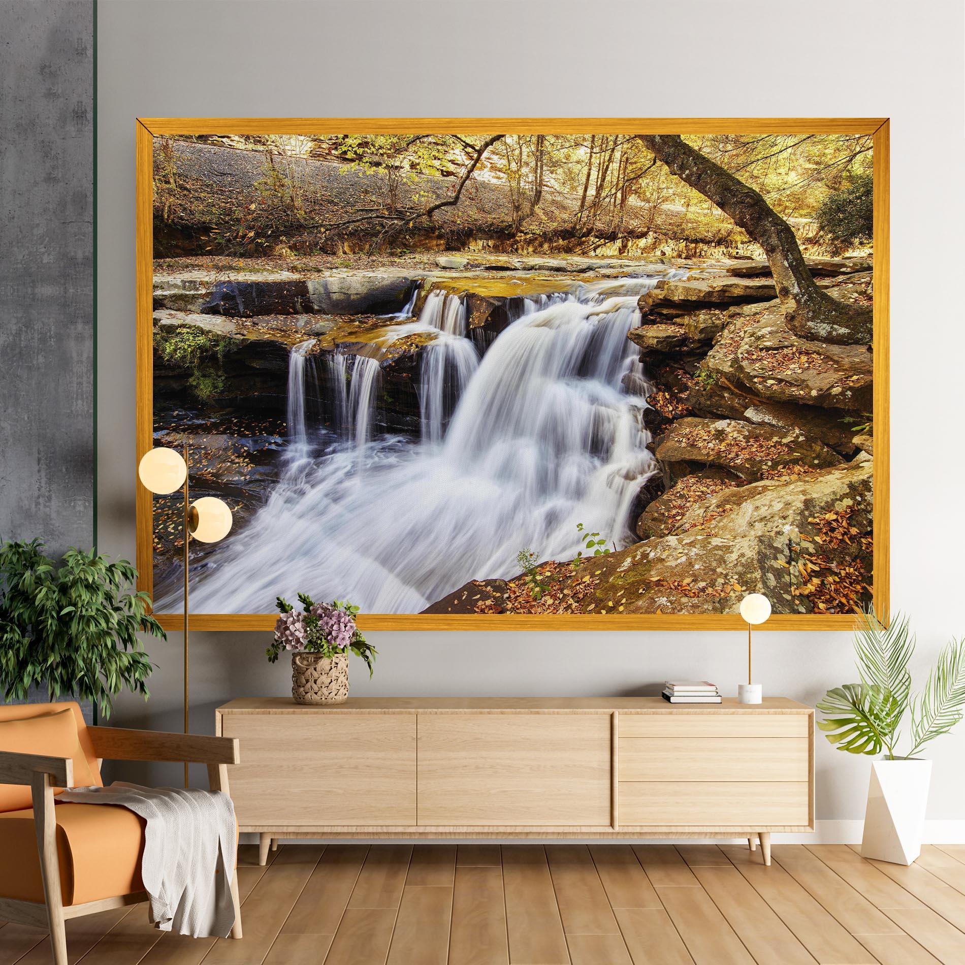 Картина на платно Pretty Autumn Waterfall mockup 9