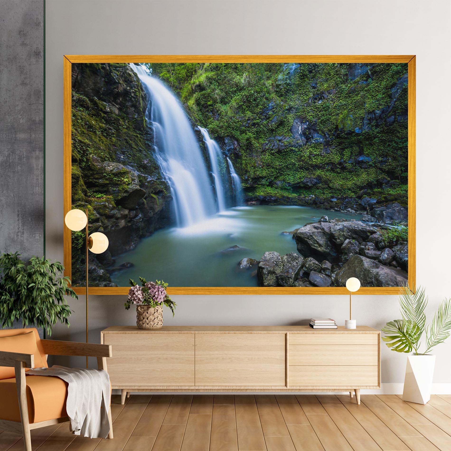 Картина на платно Swimming In Waterfall mockup 9