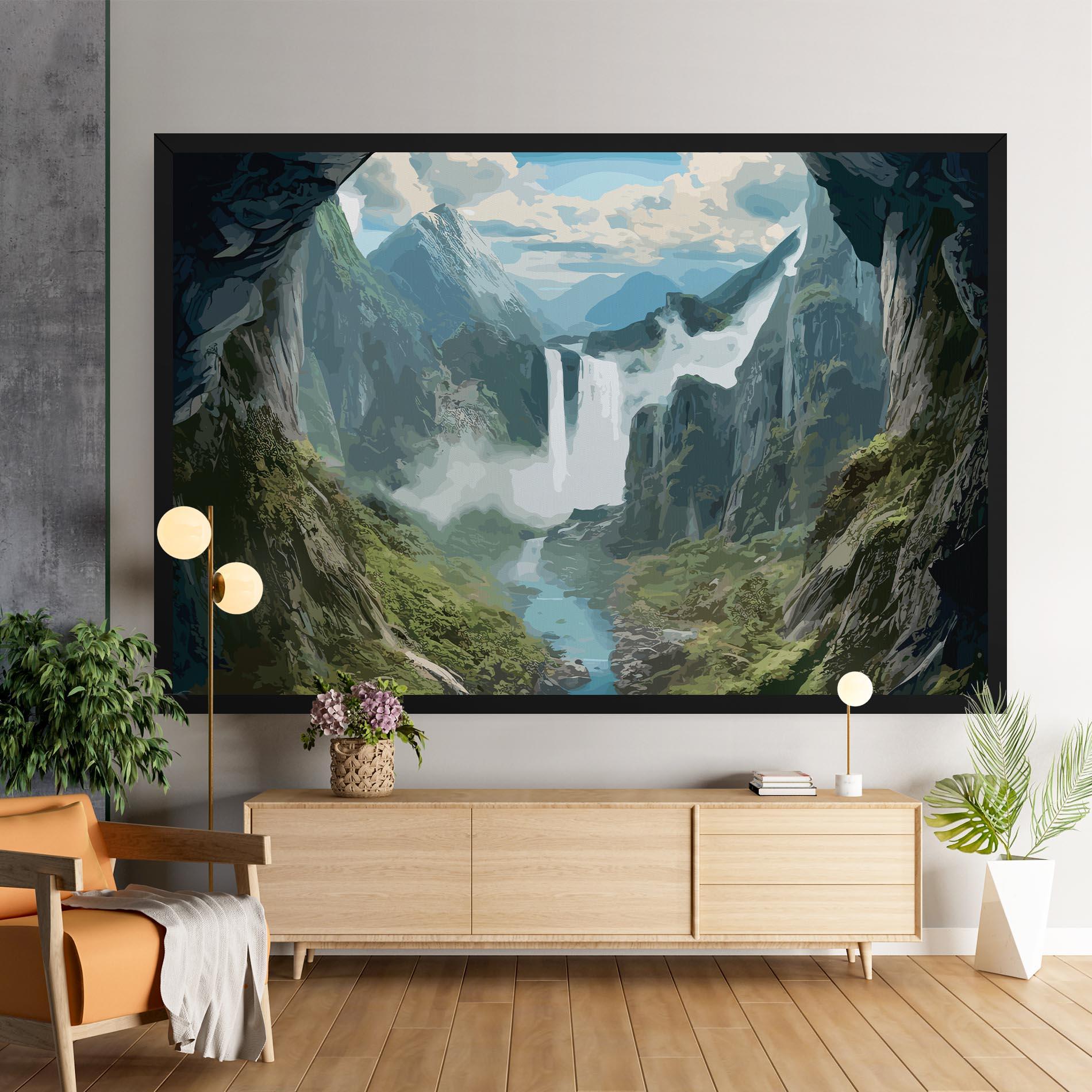 Картина на платно Amazing Waterfall mockup 9
