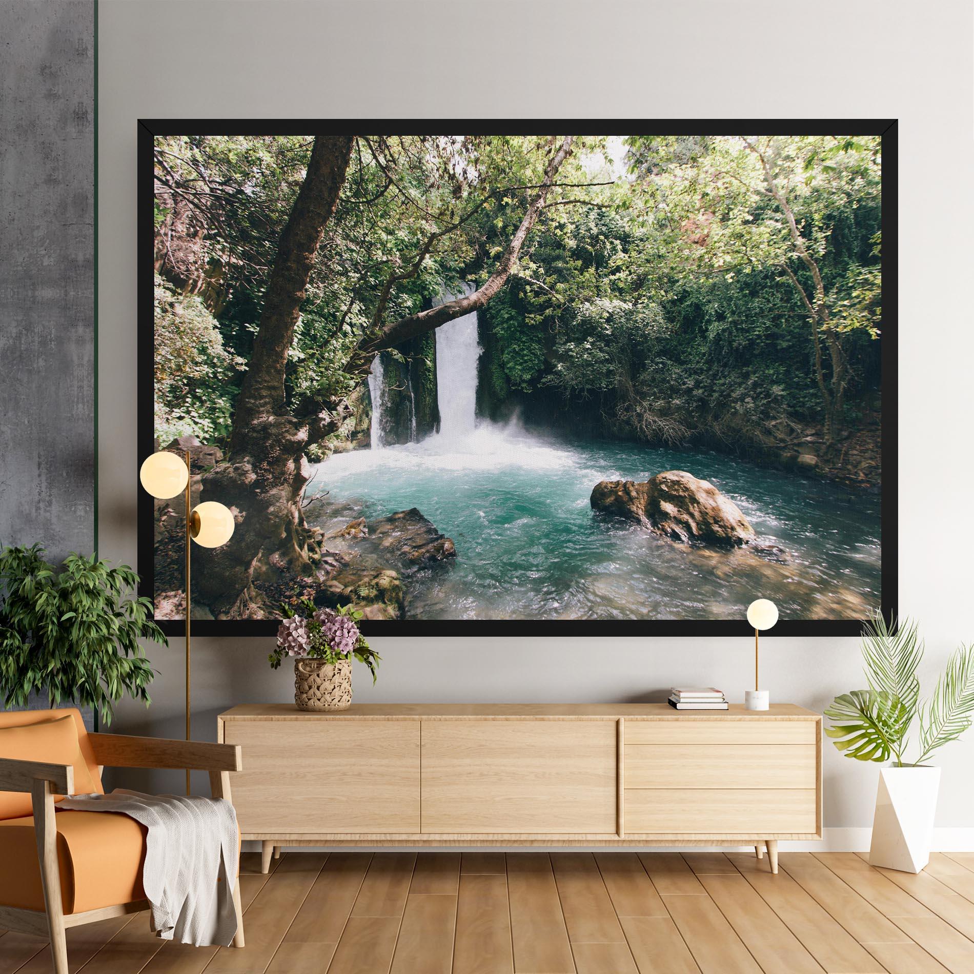 Картина на платно Beautiful Blue Waterfall mockup 9