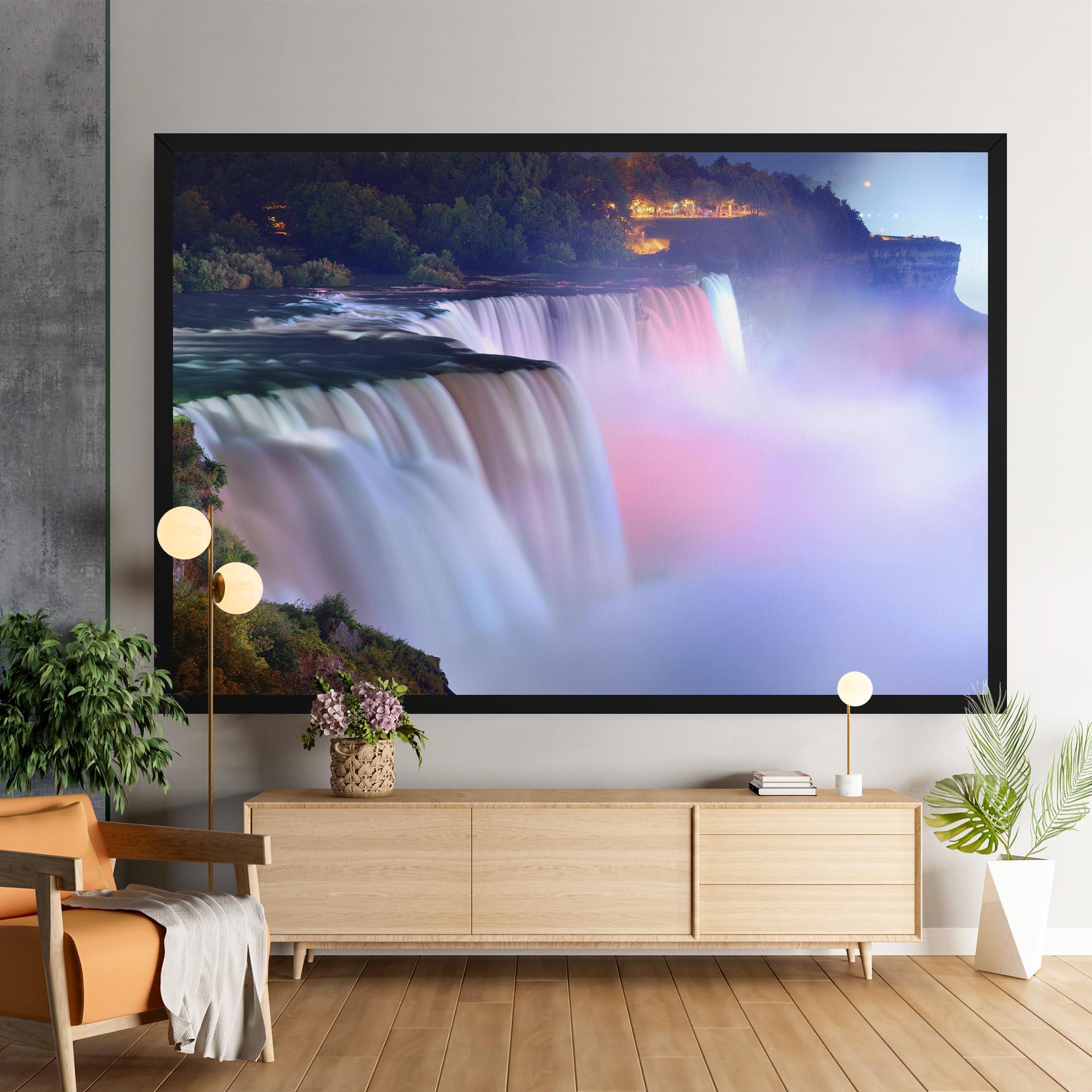 Картина на платно Dreamy Purple Waterfall mockup 9