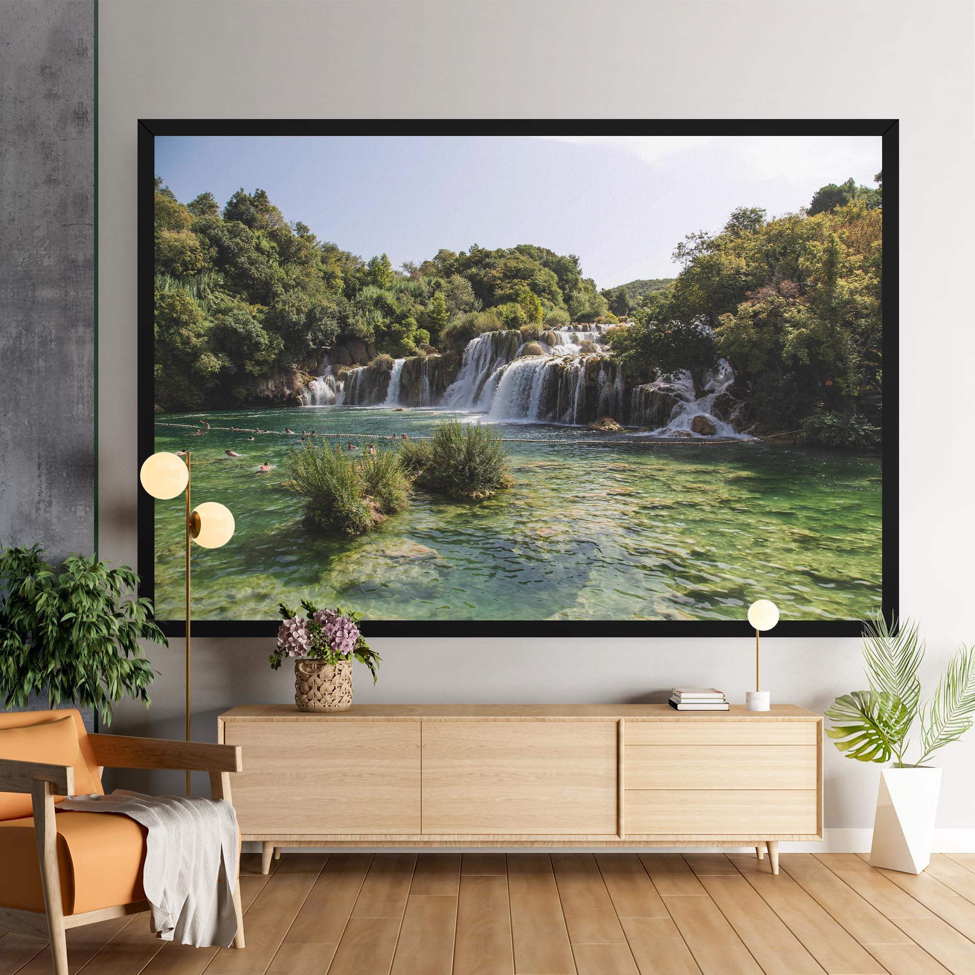 Картина на платно Green Waterfall mockup 9