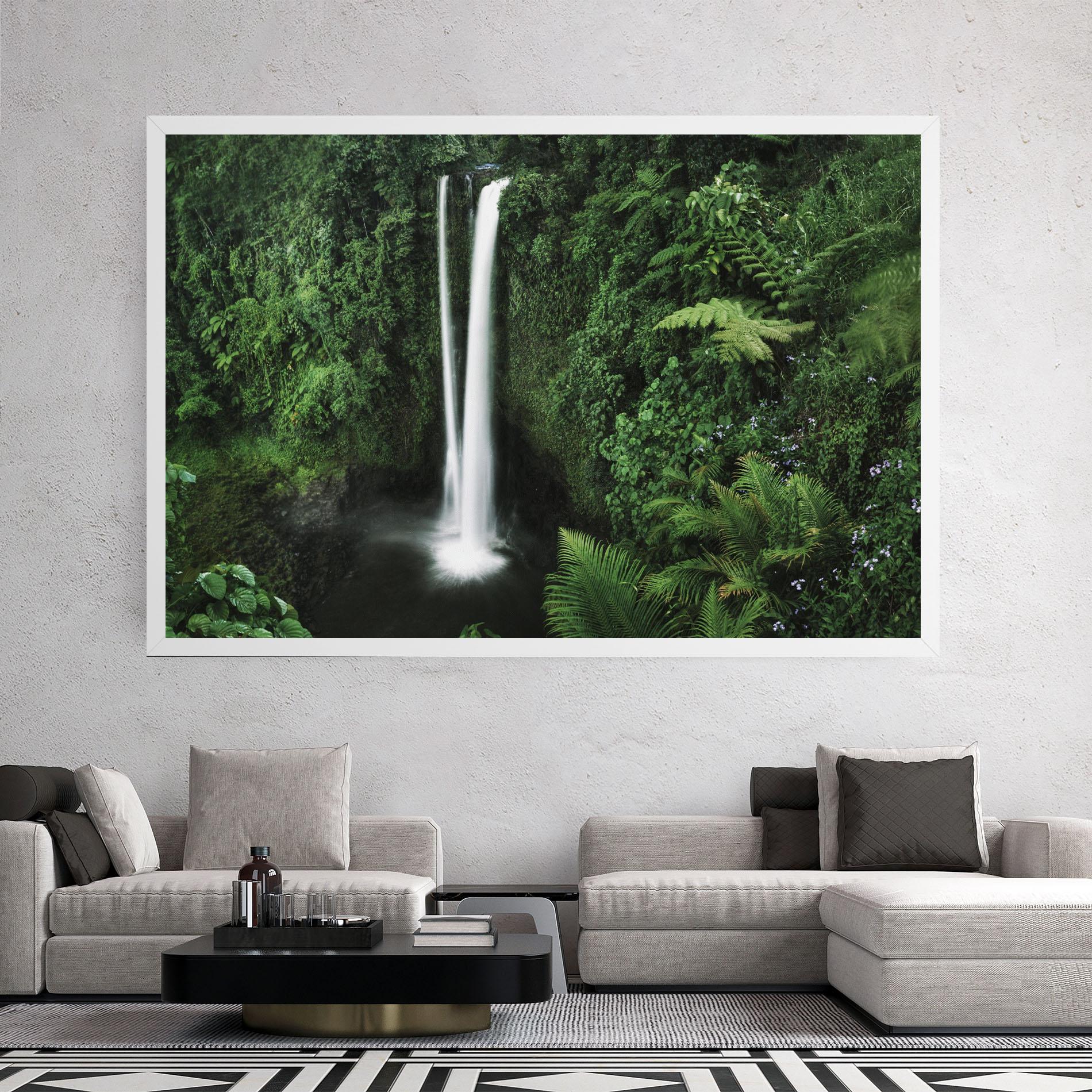Картина на платно Green Nature Waterfall mockup 2
