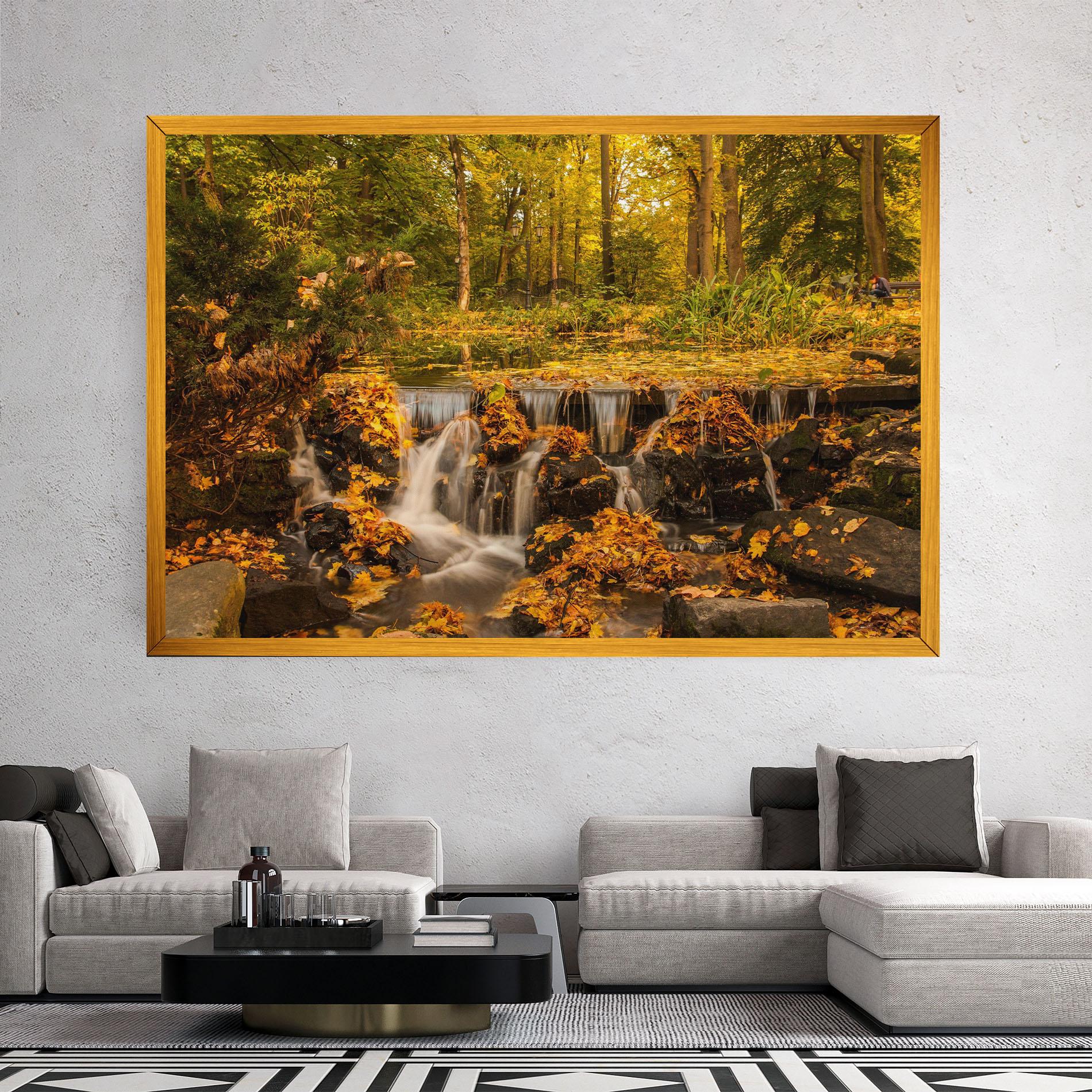 Картина на платно Autumn Pretty Waterfall mockup 2